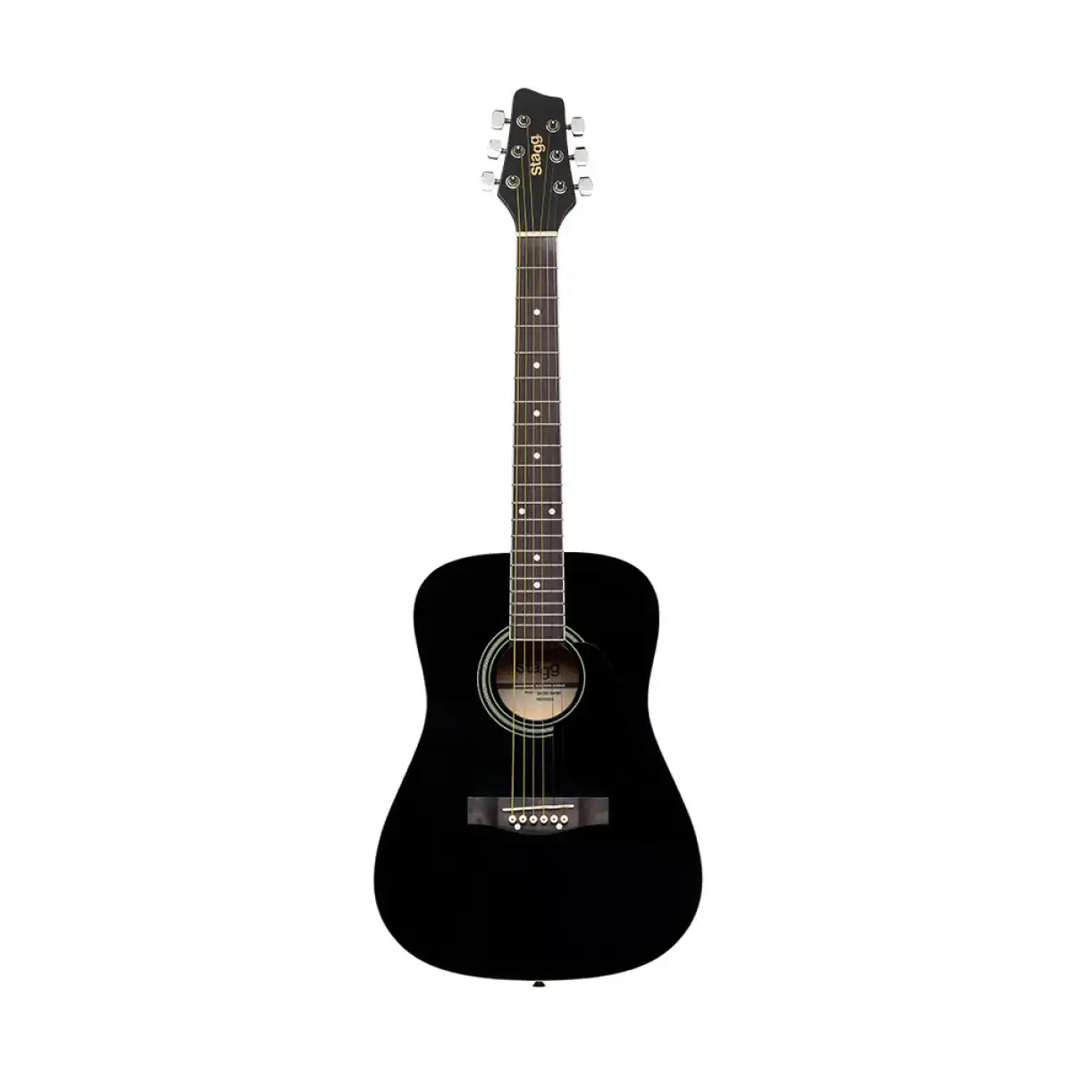Stagg SA20D 3/4 Dreadnought Acoustic Guitar - Black - Image 3