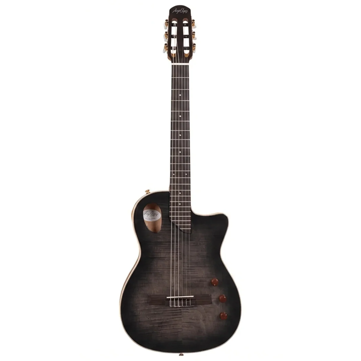 Angel Lopez SHERRY CE BK Hybrid Nylon Electric Semi-Acoustic Guitar - Black - Image 4