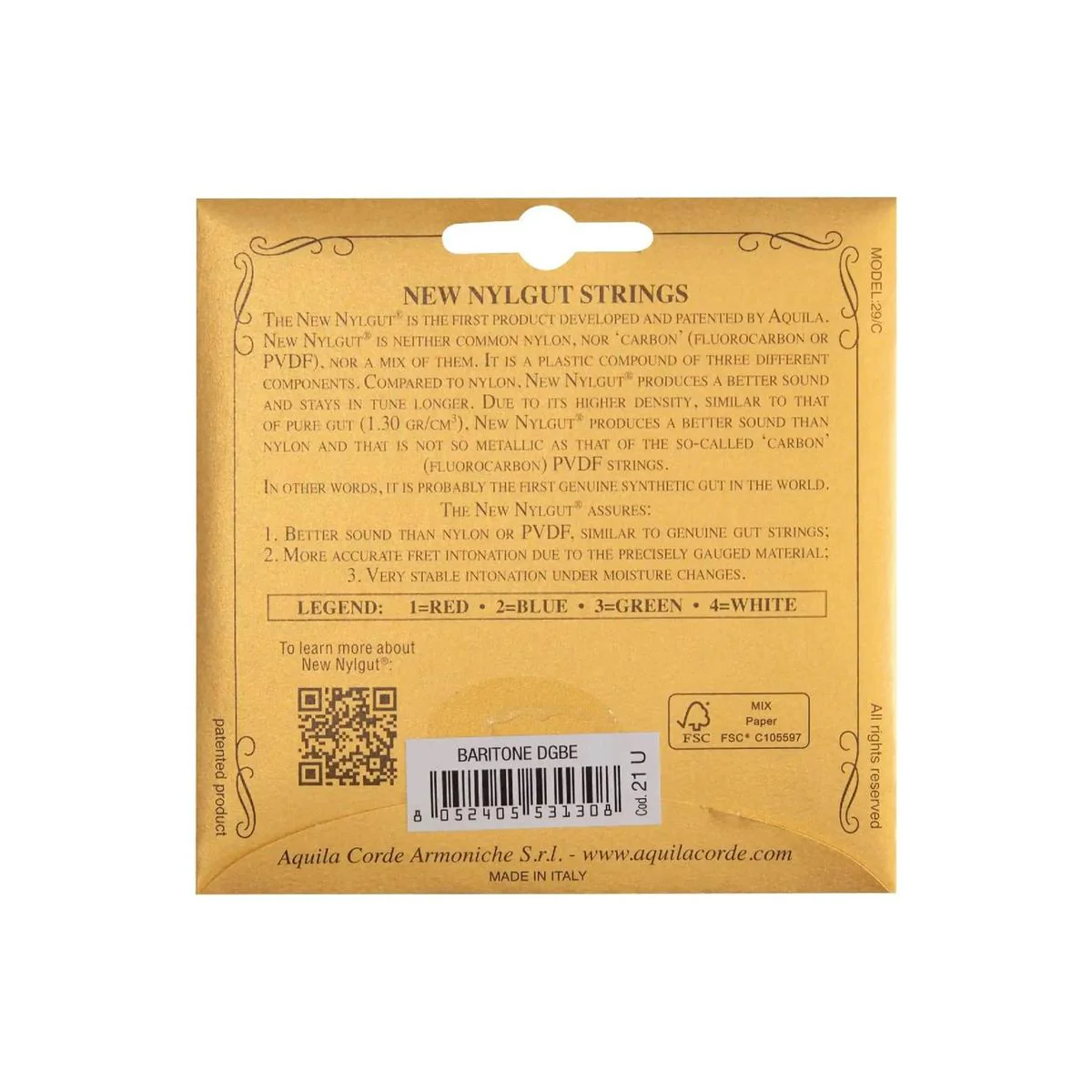 Aquila 21U New Nylgut Baritone Strings - Low D - Image 2