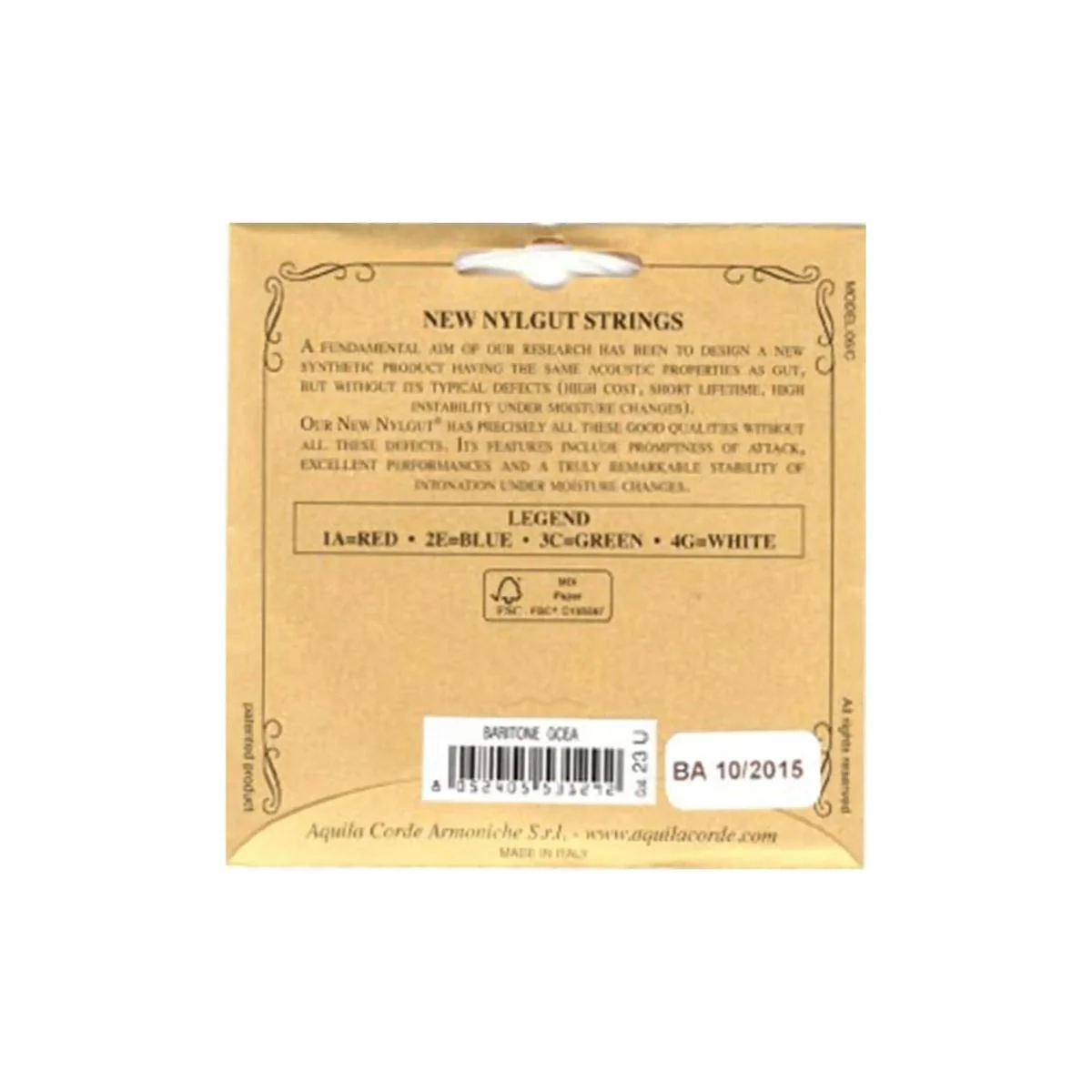 Aquila 23U New Nylgut Strings for Baritone Ukulele GCEA Tuning - High G - Image 2