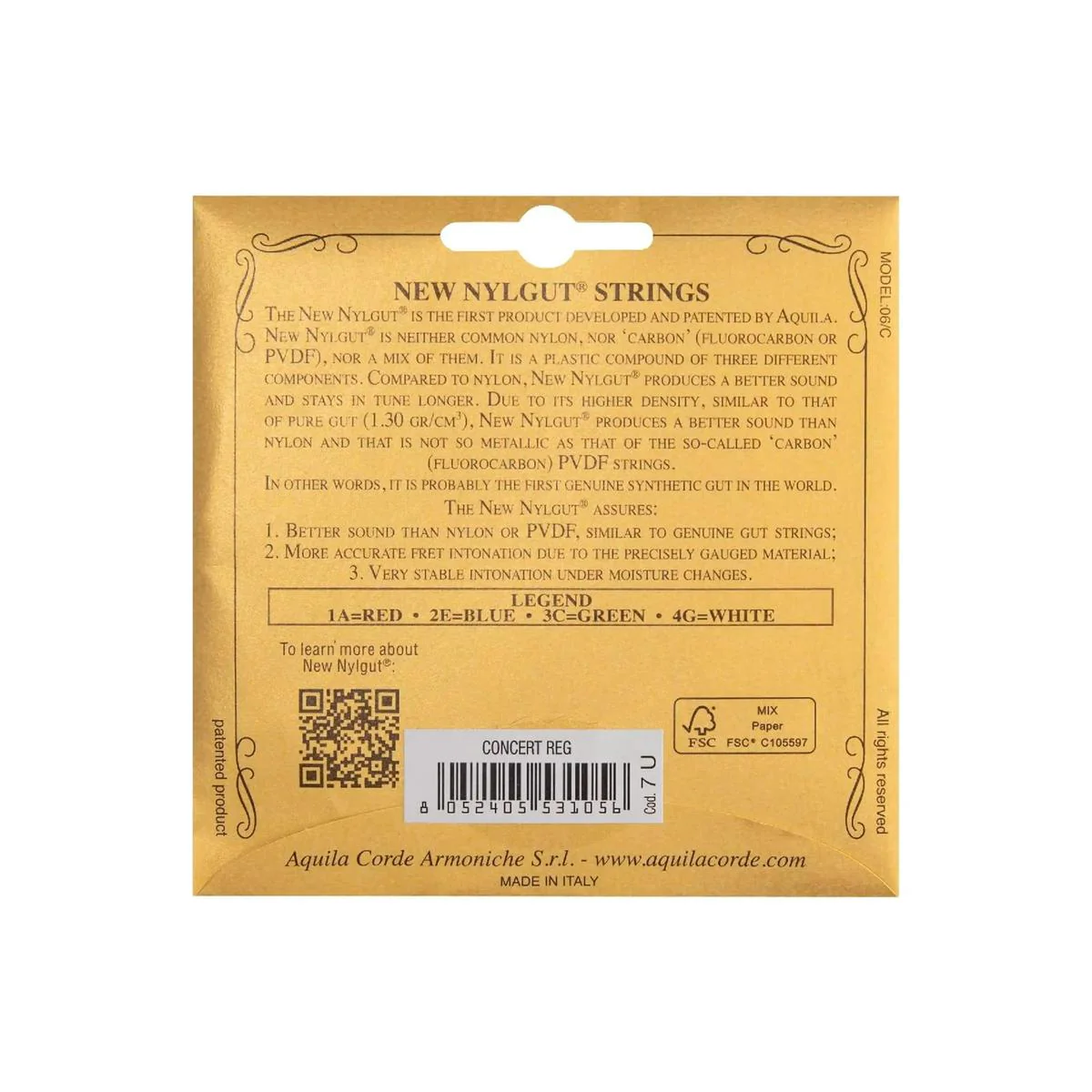 Aquila 7U New Nylgut Concert Ukulele Strings - High G - Image 2