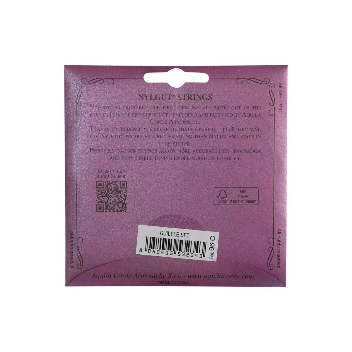 Aquila Nylgut Guilele Strings 96C Full Set of 6 Strings (A to A Tuning) - Image 2
