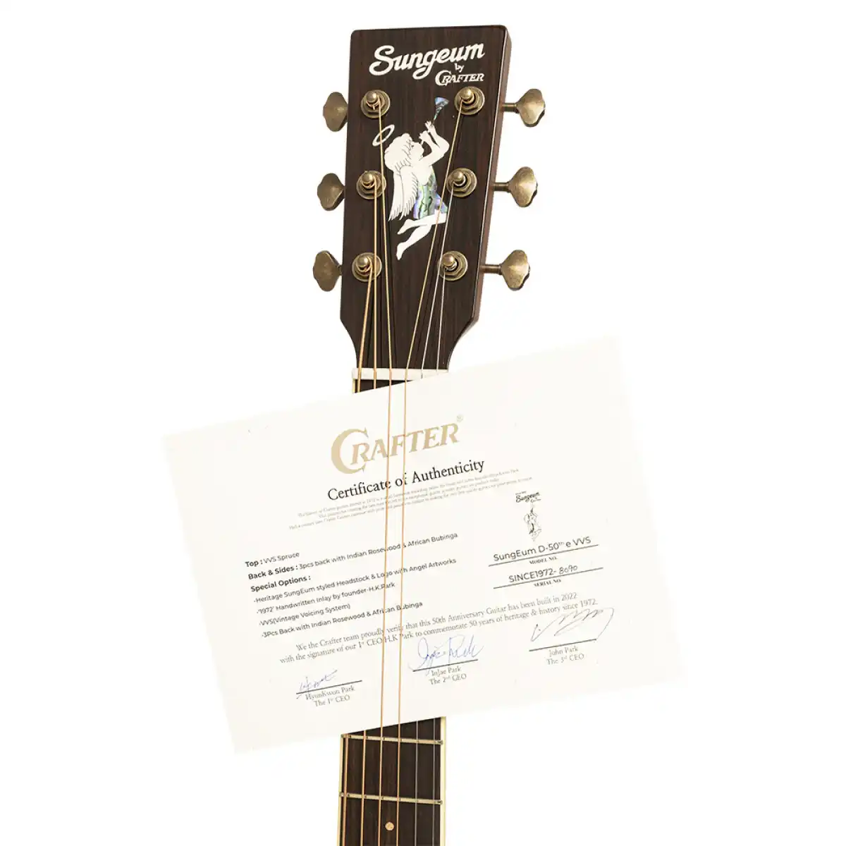 Crafter 50TH D-E 50th Anniversary Dreadnought Acoustic-Electric Guitar - Image 8