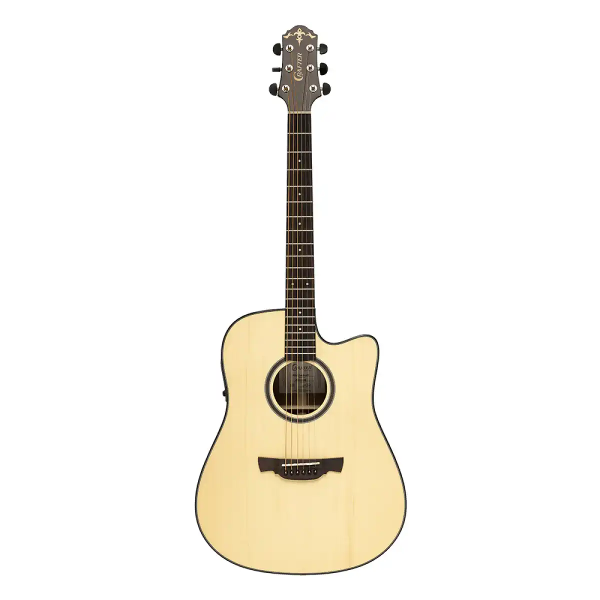 Crafter ABLE D600CE Able Series 600 Cutaway Dreadnought Electric-Acoustic Guitar - Image 3