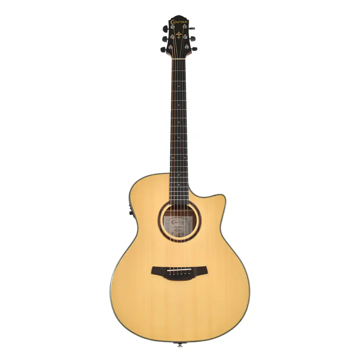Crafter HG250-CE-N Silver Series 250 Cutaway Grand Auditorium Acoustic-Electric Guitar - Image 3