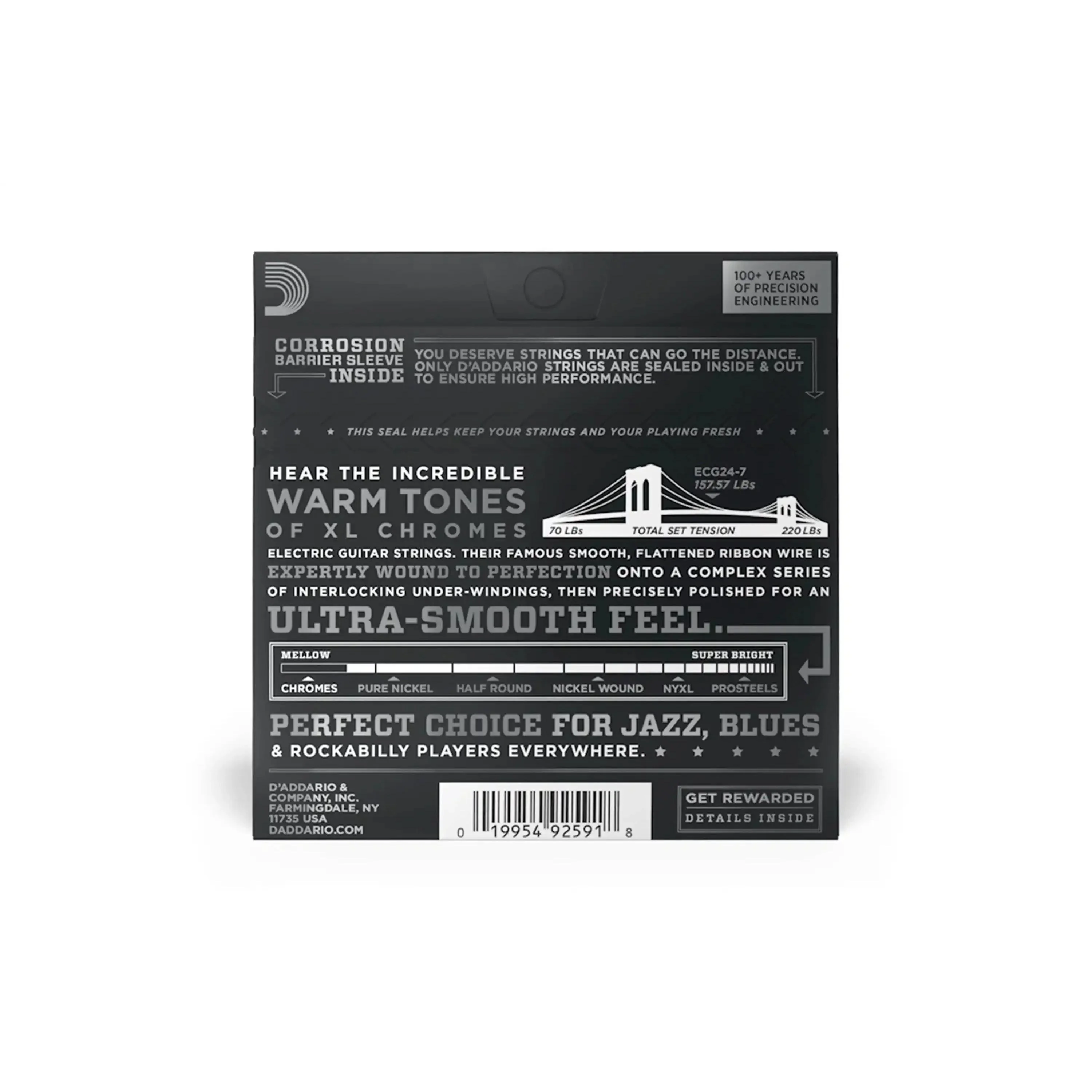 D'Addario ECG24-7 XL Chromes Electric 7-String Guitar Strings - Jazz Light .011-.065 - Image 2