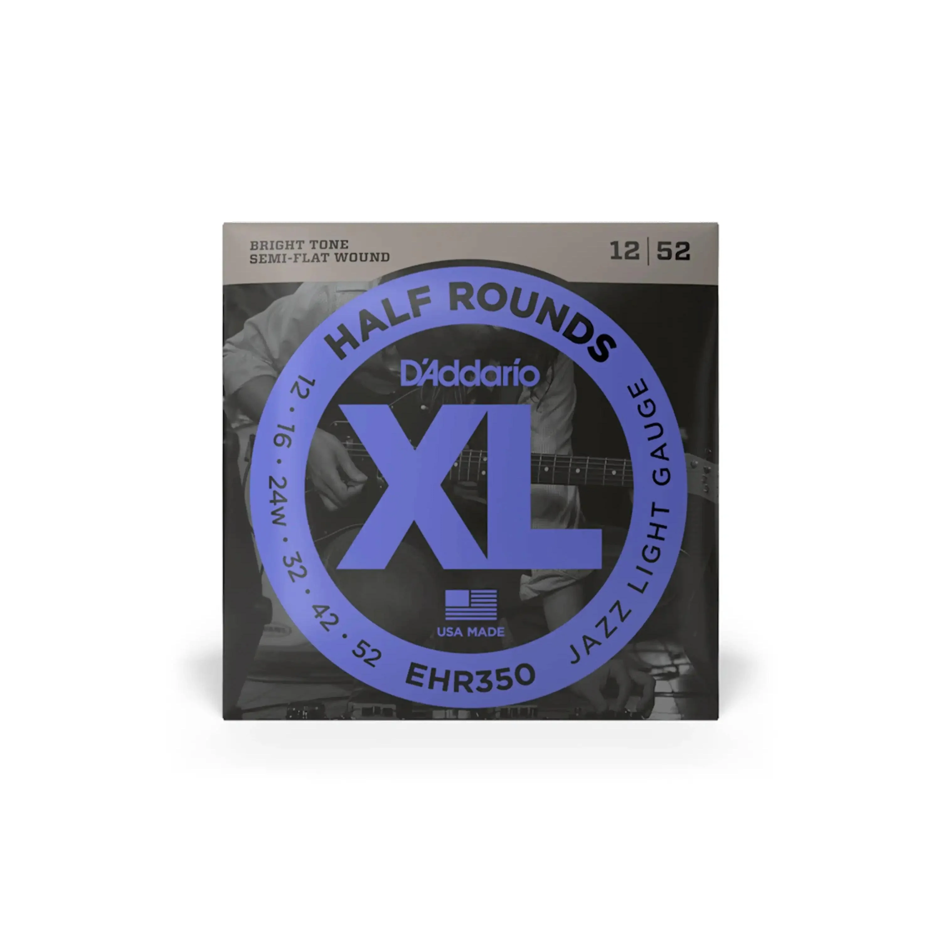 D'Addario EHR350 XL Chromes Half Rounds Electric Strings - Jazz Light .012-.052