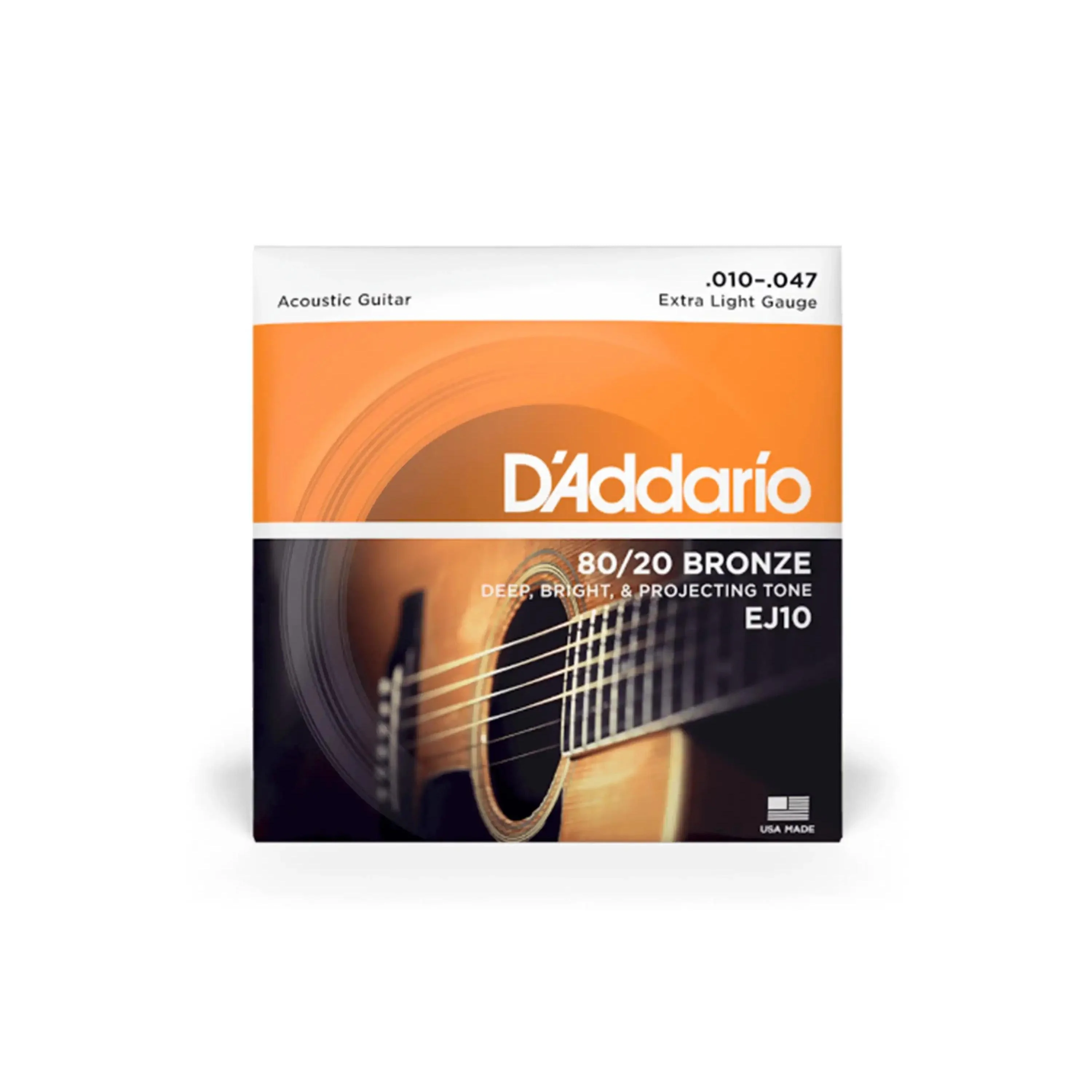 D'Addario EJ10 80/20 Bronze Acoustic Guitar Strings - Extra Light .010-.047