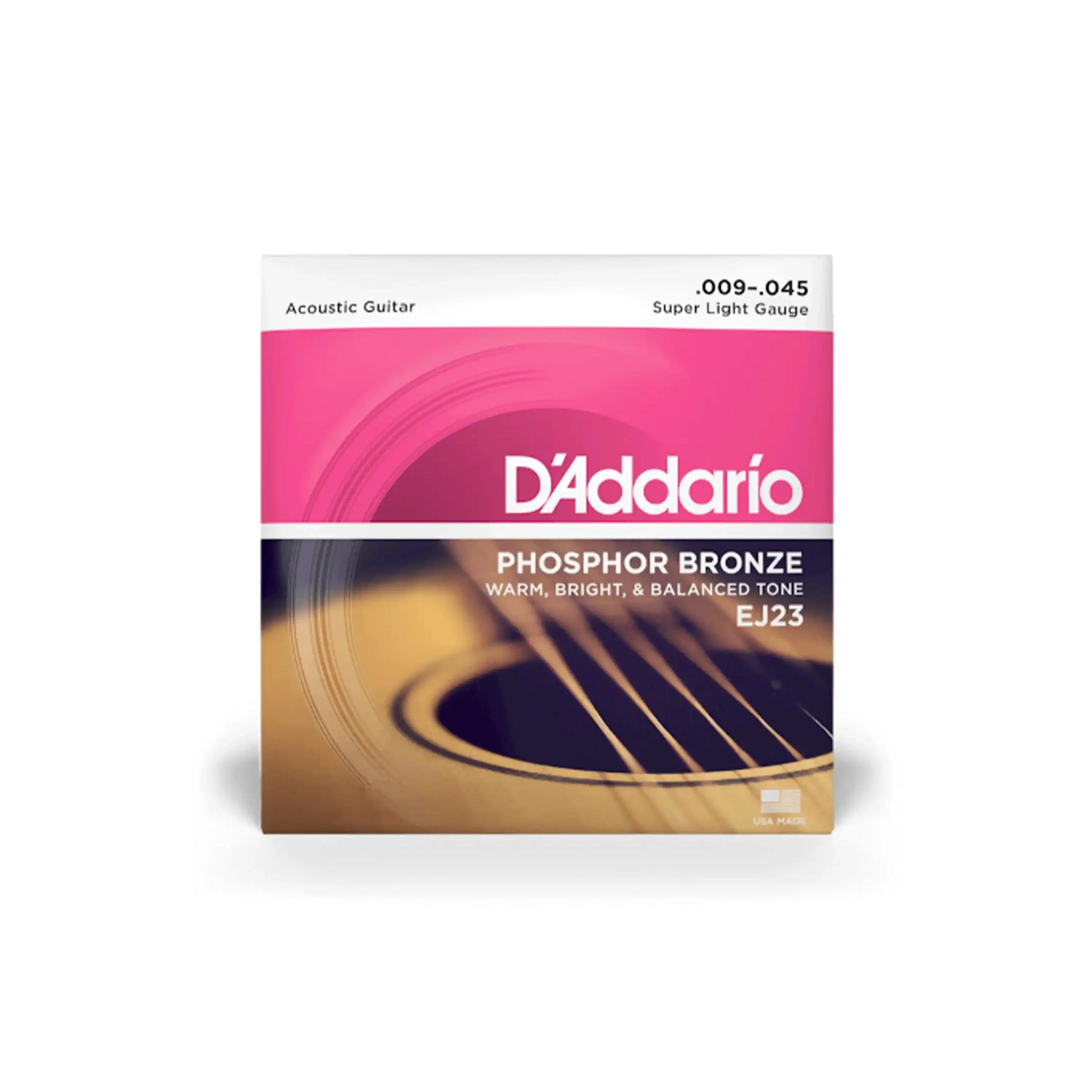 D'Addario EJ23 Phosphor Bronze Acoustic Guitar Strings - Super Light .009-.045