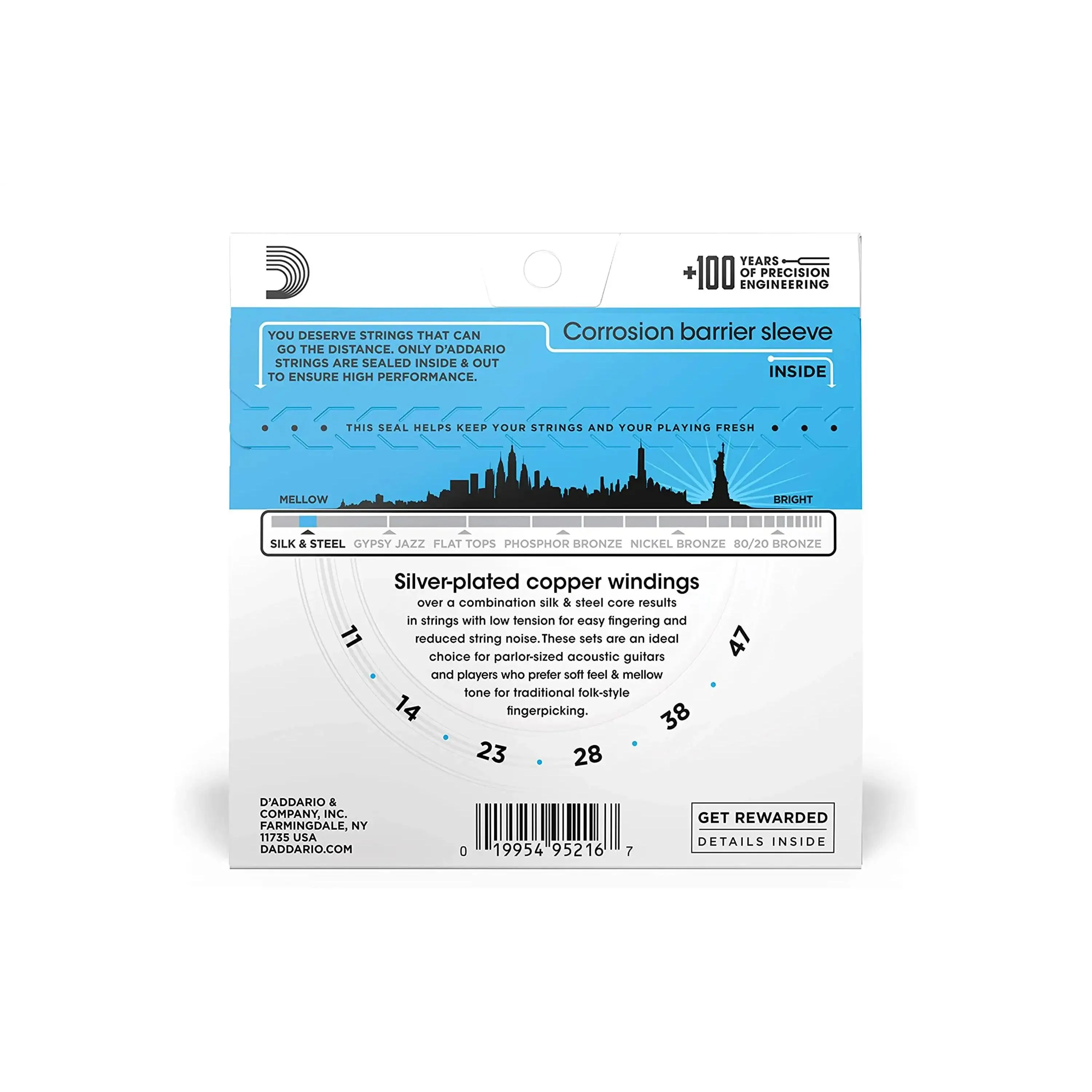 D'Addario EJ40 Silk & Steel Acoustic Guitar Strings - Light .011-.047 - Image 2