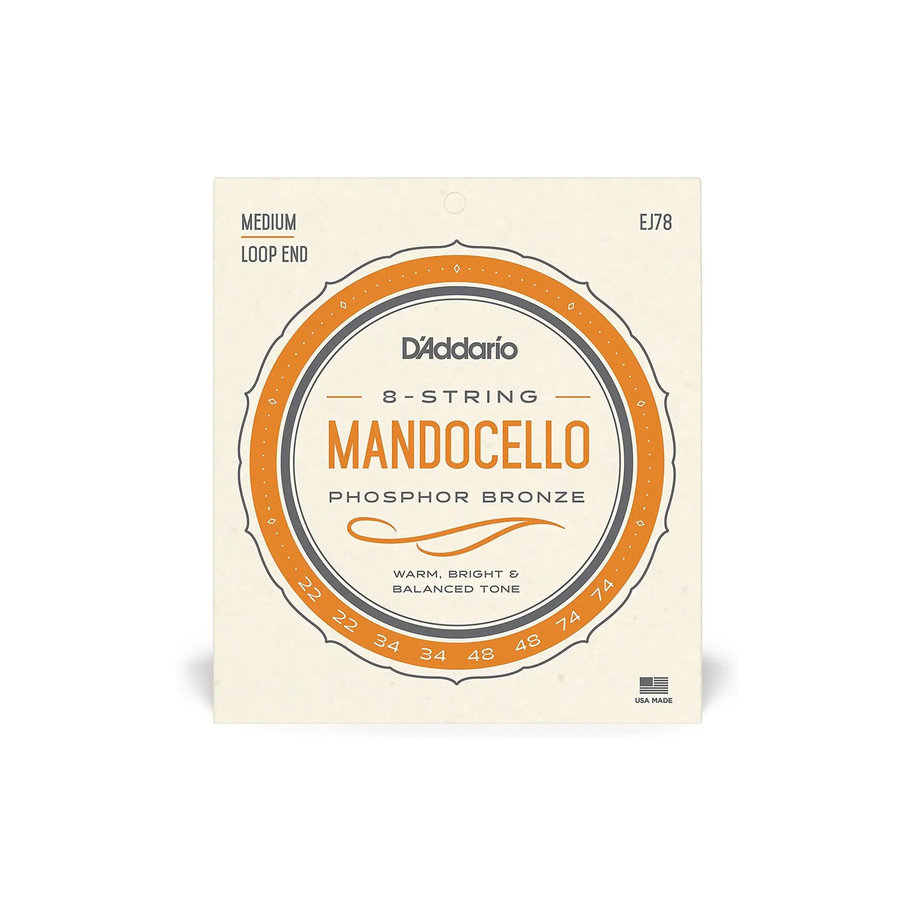D'Addario EJ78 Phosphor Bronze 8-String Mandocello Strings - Medium .022-.074