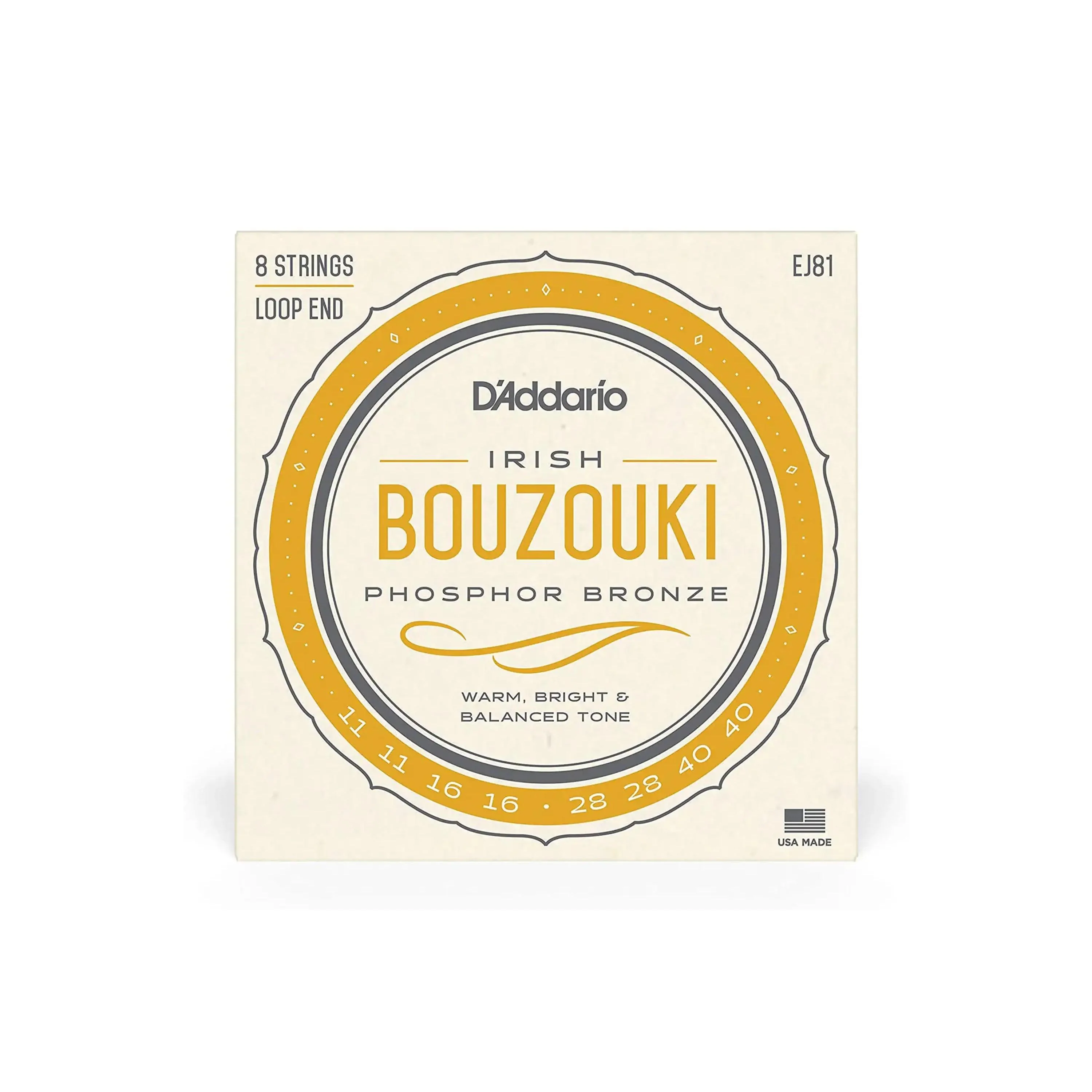 D'Addario EJ81 Phosphor Bronze 8-String Irish Bouzouki Strings - .011-.040