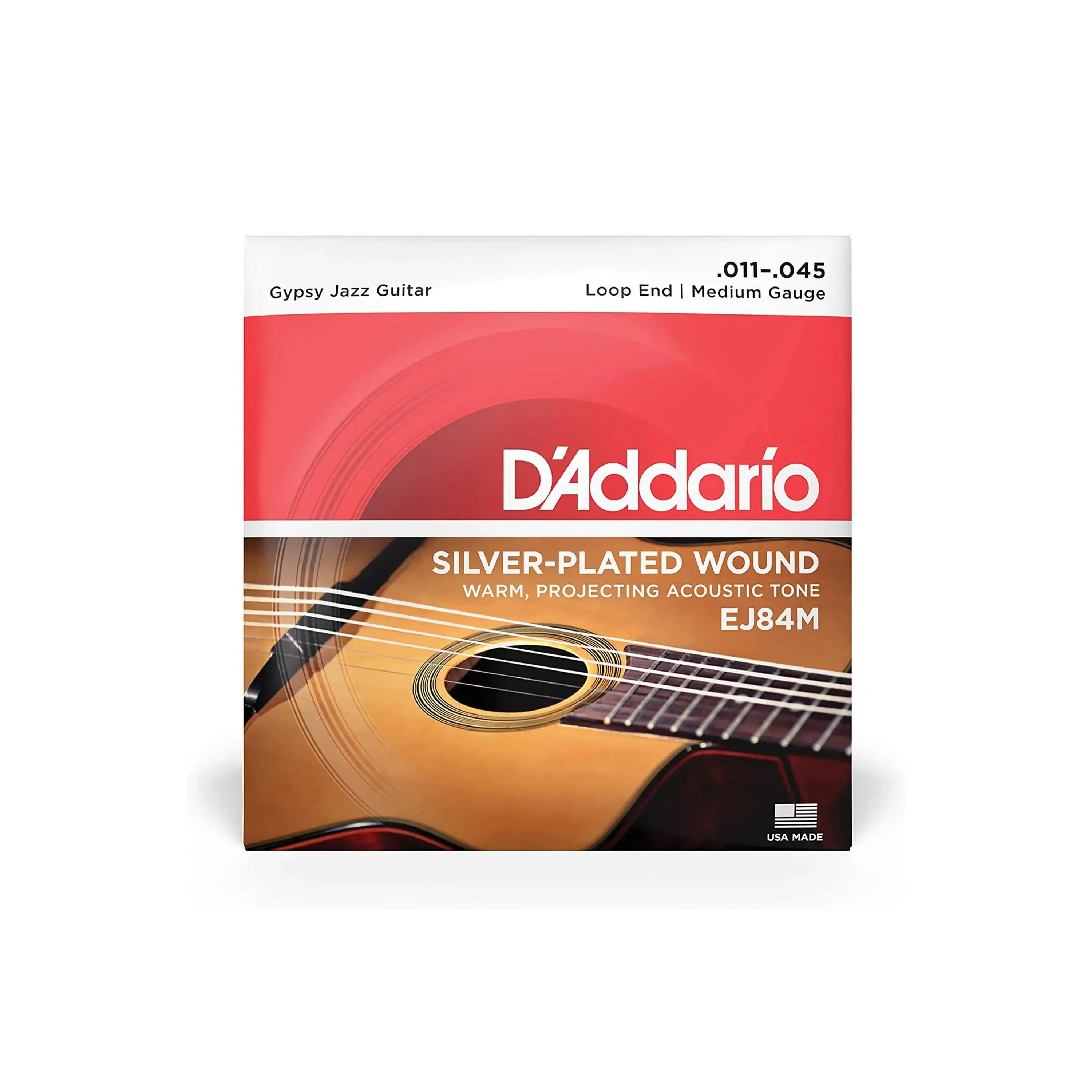D'Addario EJ84M Gypsy Jazz Acoustic Guitar Strings - Loop End Medium .011-.045