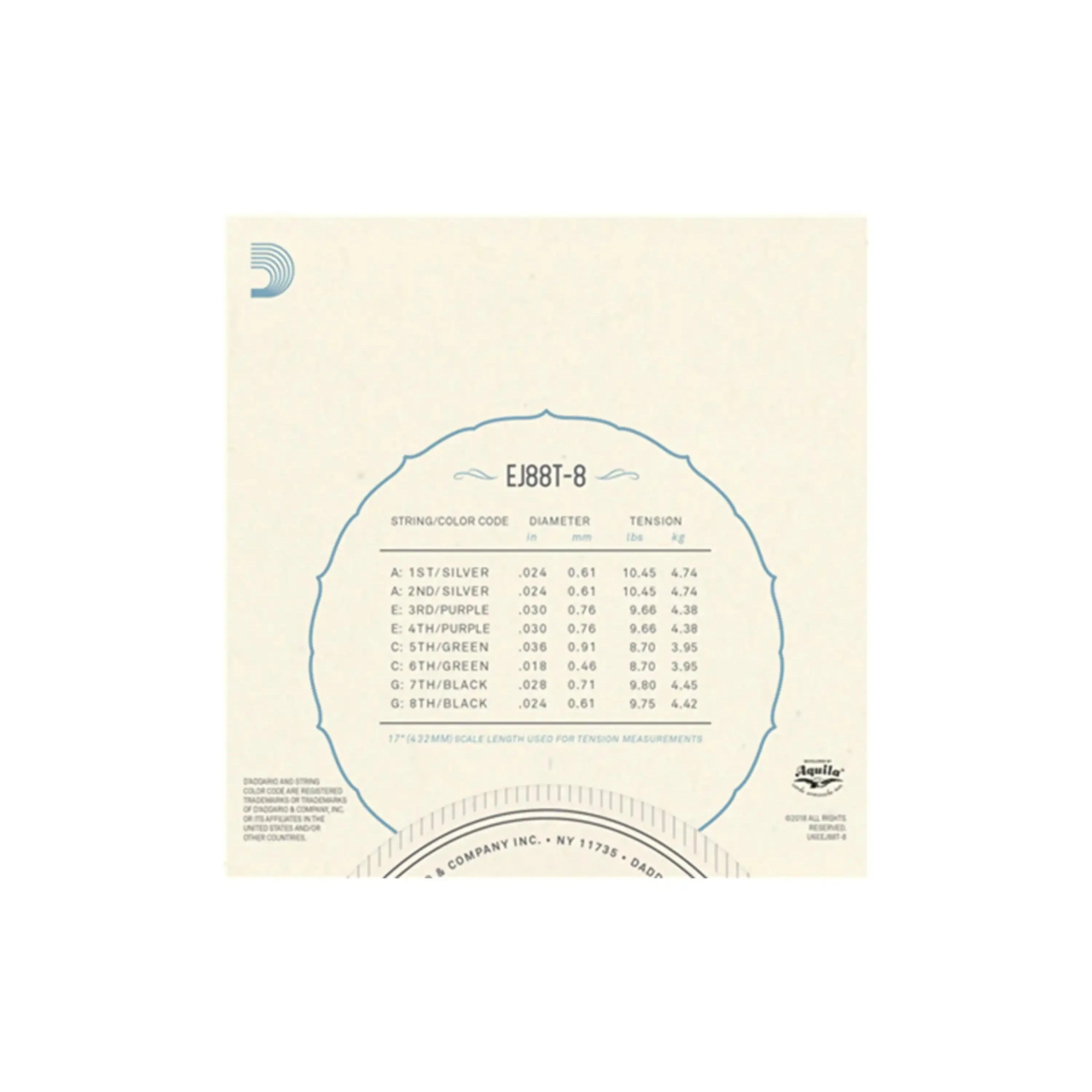 D'Addario EJ88T-8 Nyltech 8-String Tenor Ukulele Strings (GgCcEEAA Tuning) - Image 3