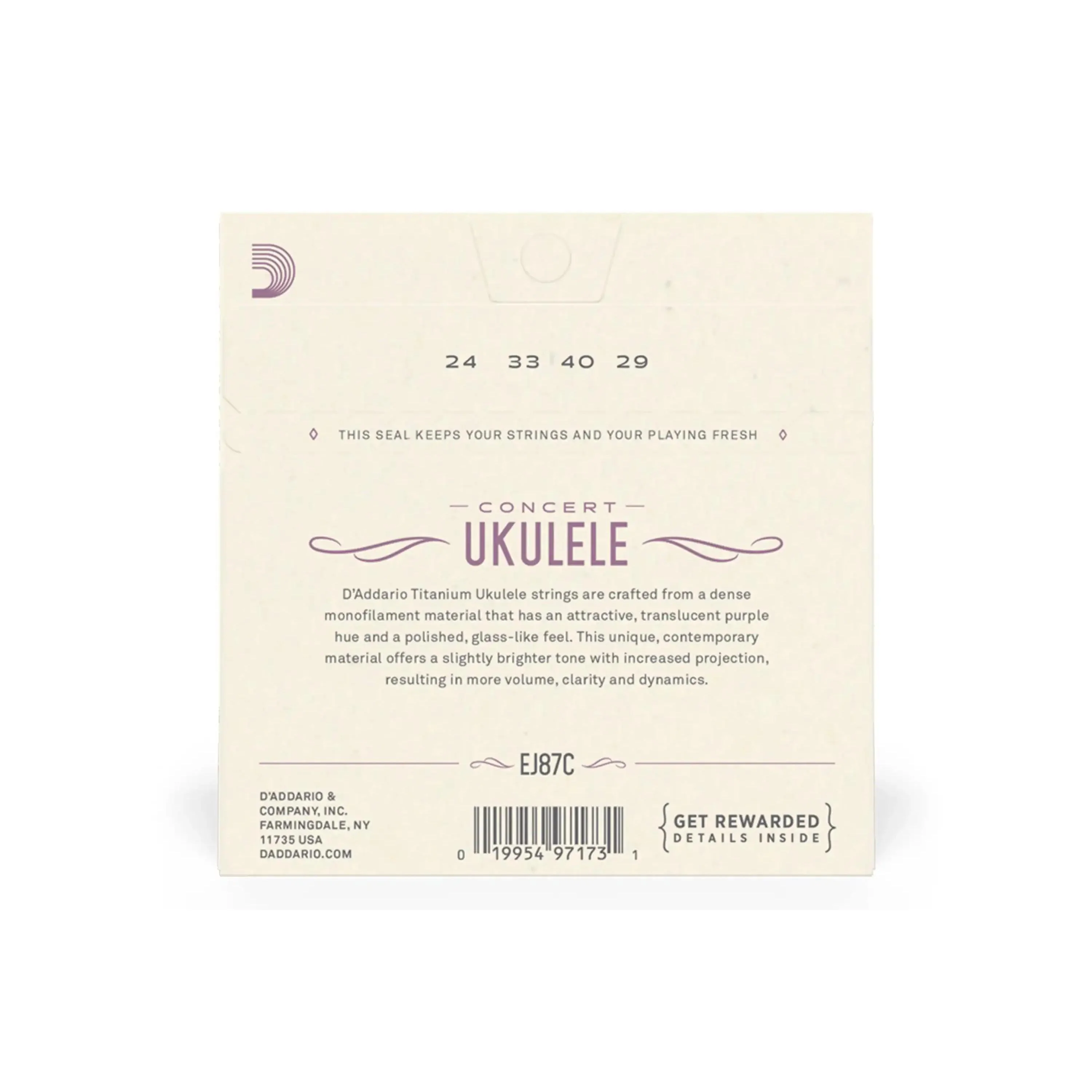 D'Addario EJ87C Titanium Concert Ukulele Strings - HIGH G - Image 2