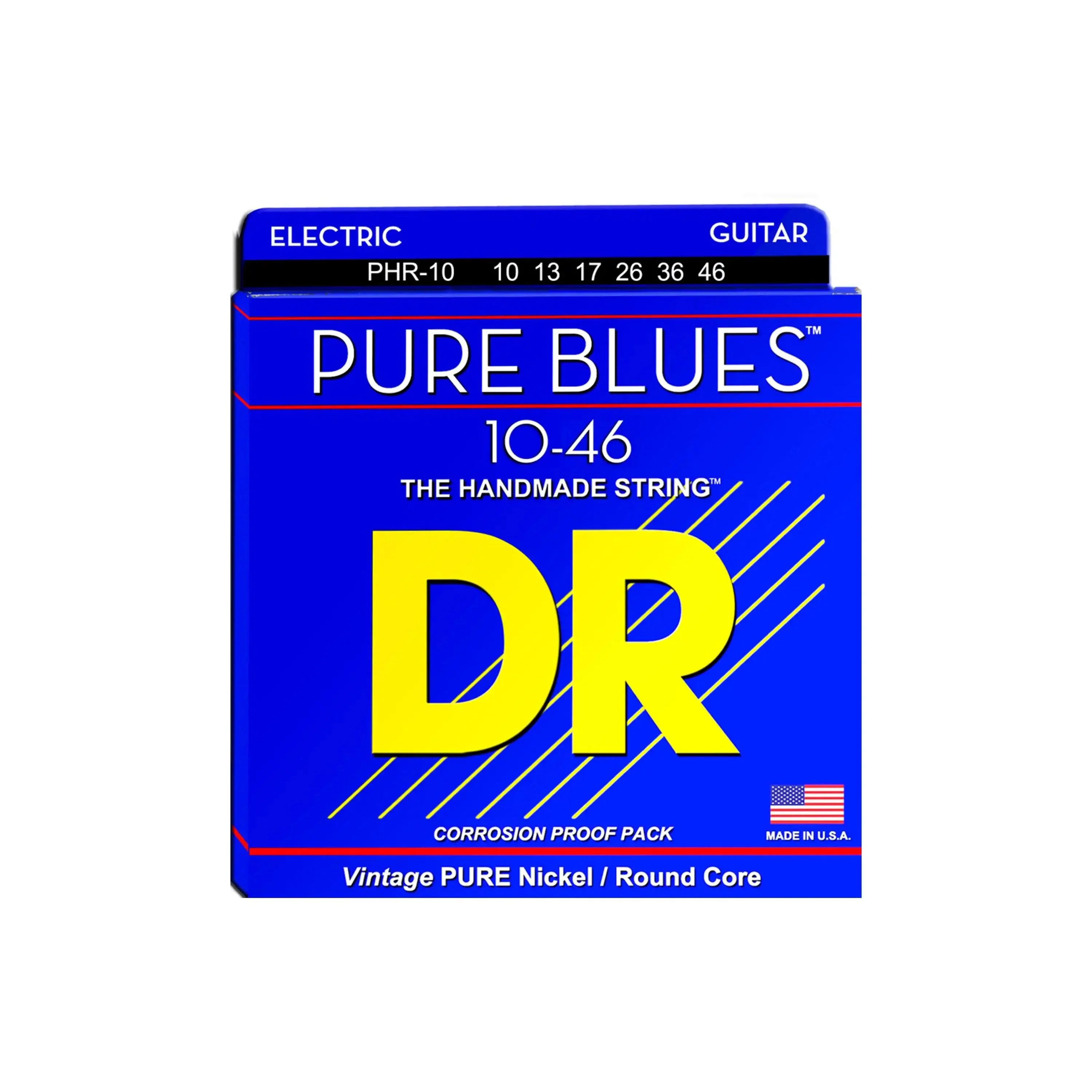 DR Strings PHR-10 Medium Pure Blues Pure Nickel Electric 10-46 Guitar Strings