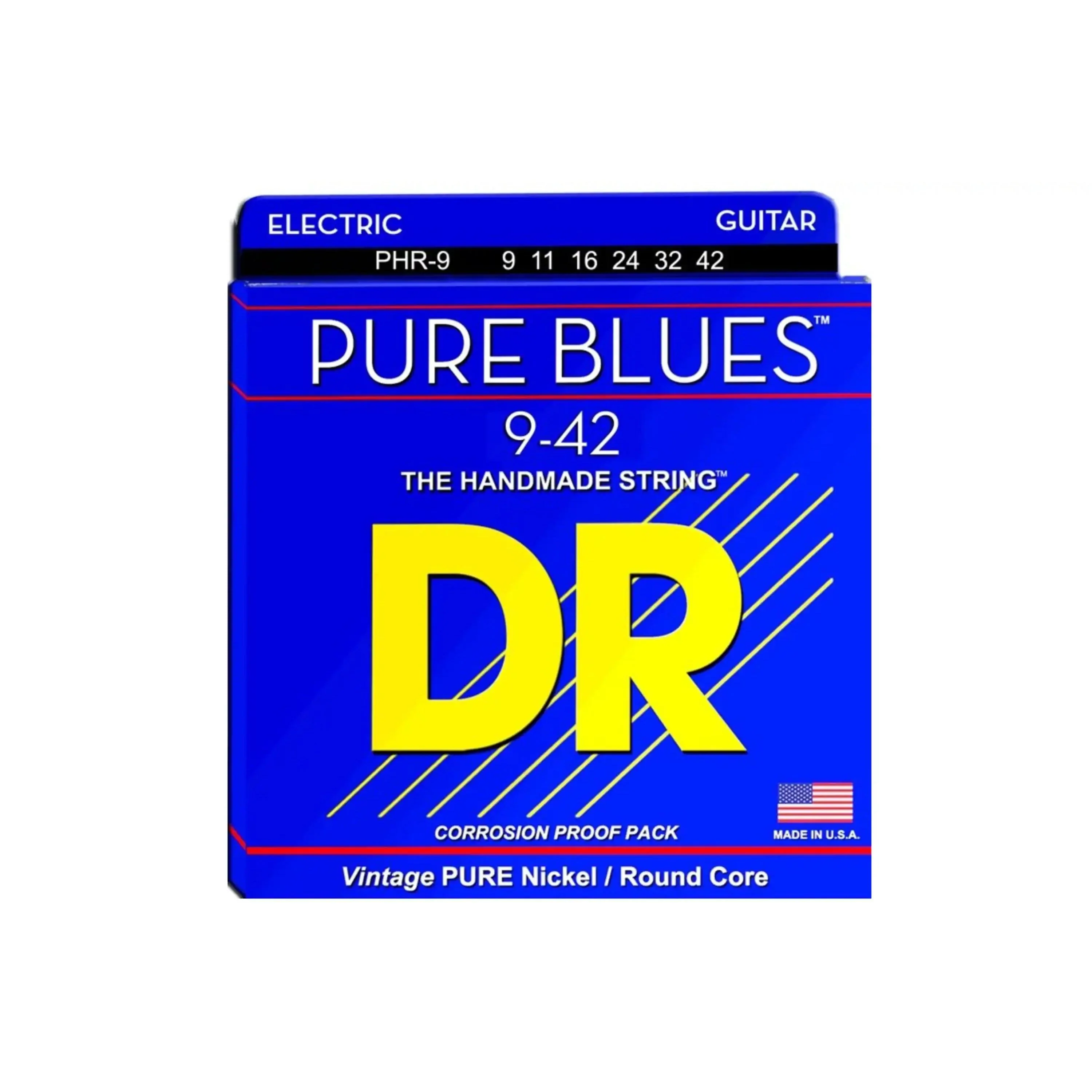 DR Strings PHR-9 Light Pure Blues Pure Nickel Electric 9-42 Guitar Strings
