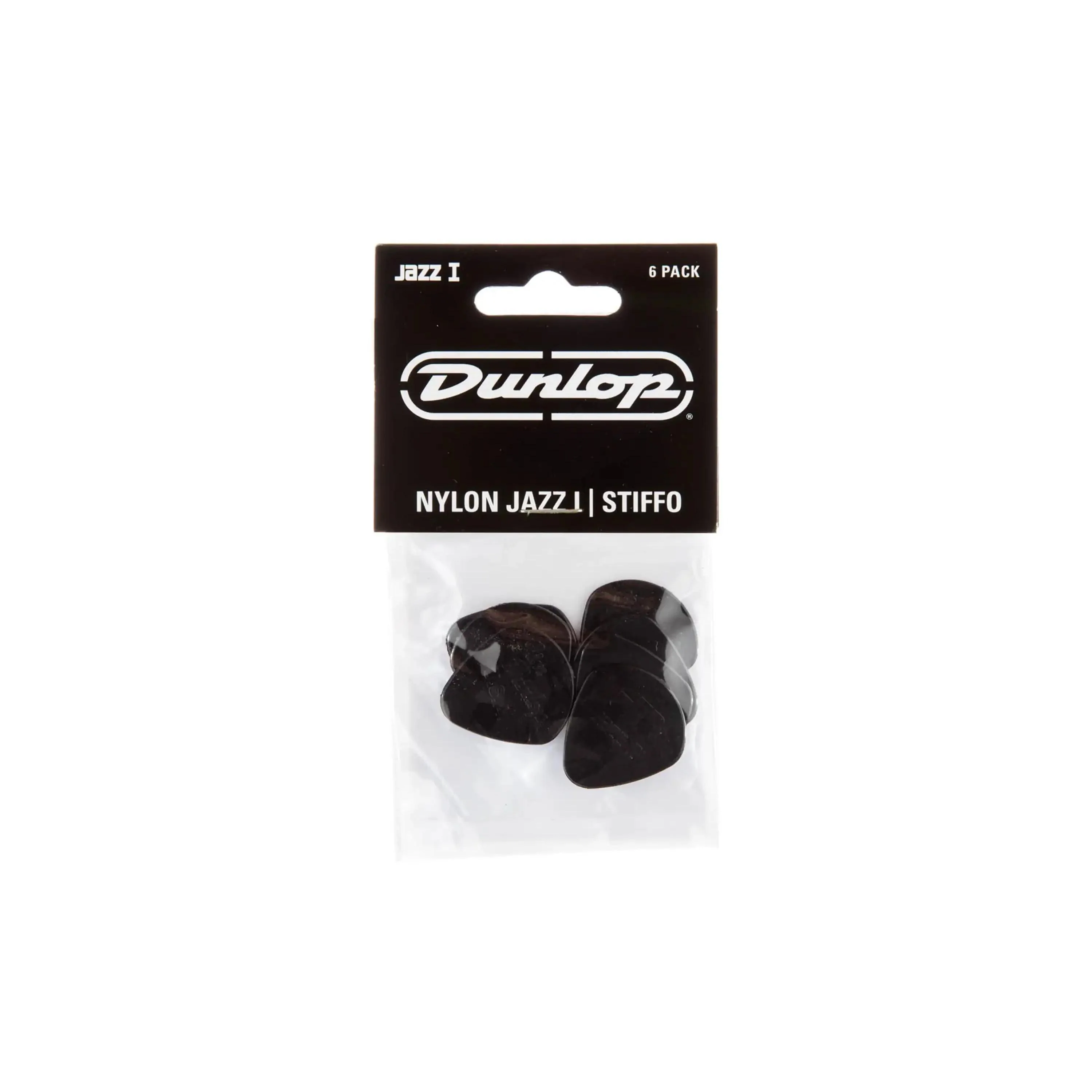 Dunlop Jazz I Stiffo Black Guitar & Ukulele Picks - 6 Pack - Image 3