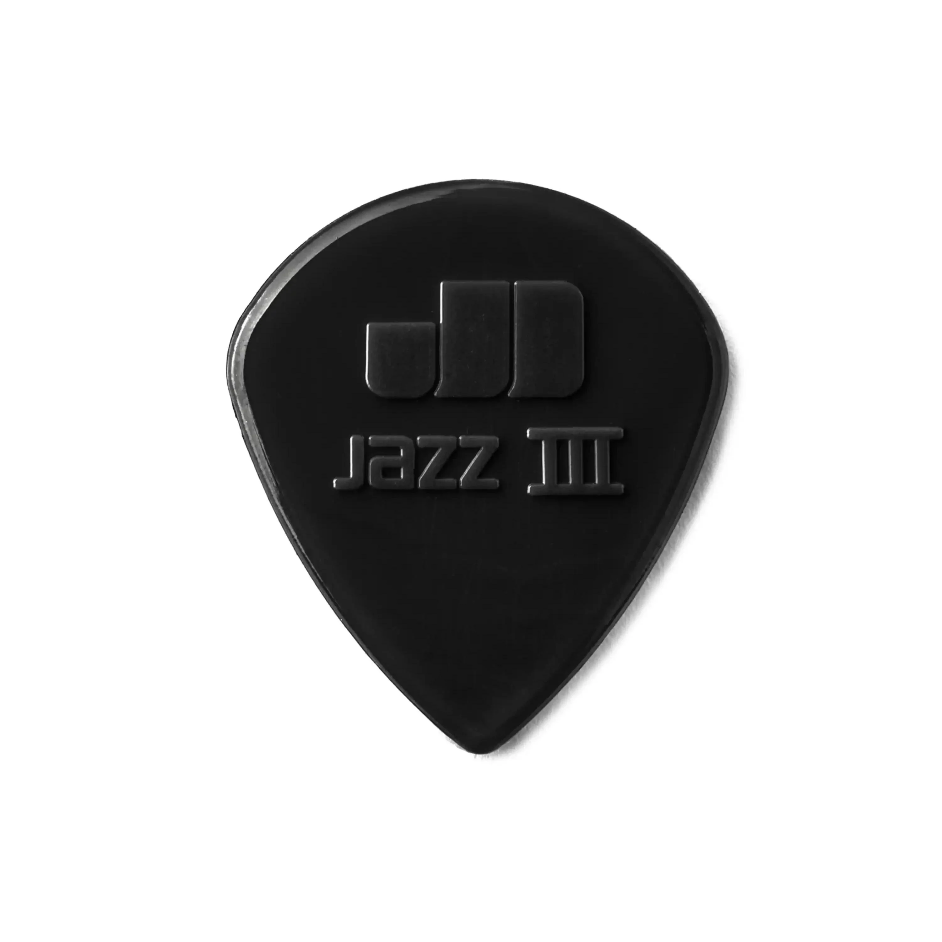 Dunlop Nylon Jazz III Stiffo Black Guitar & Ukulele Picks 6 Pack