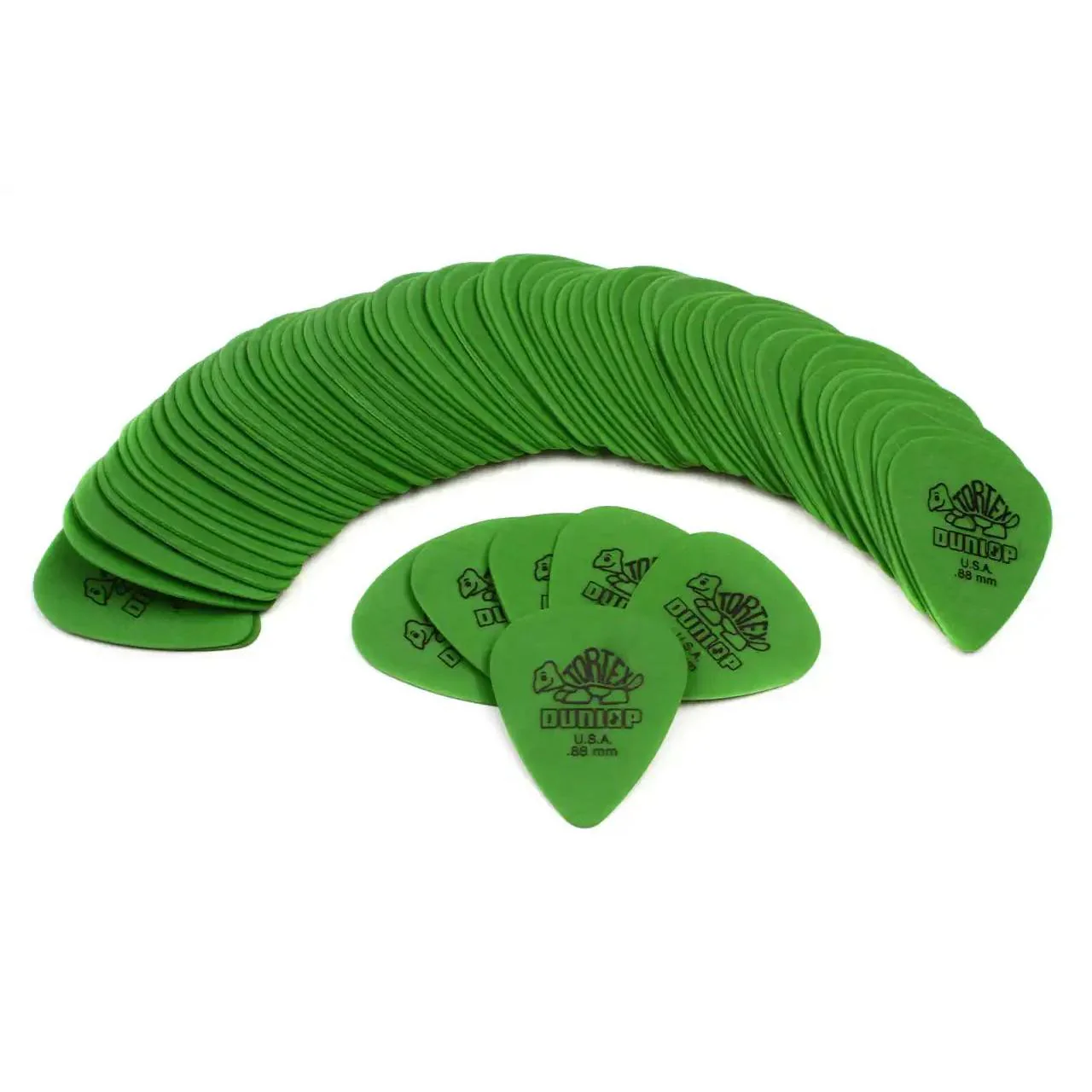 Dunlop Tortex Green .88mm Guitar & Ukulele Picks - 72 Pack