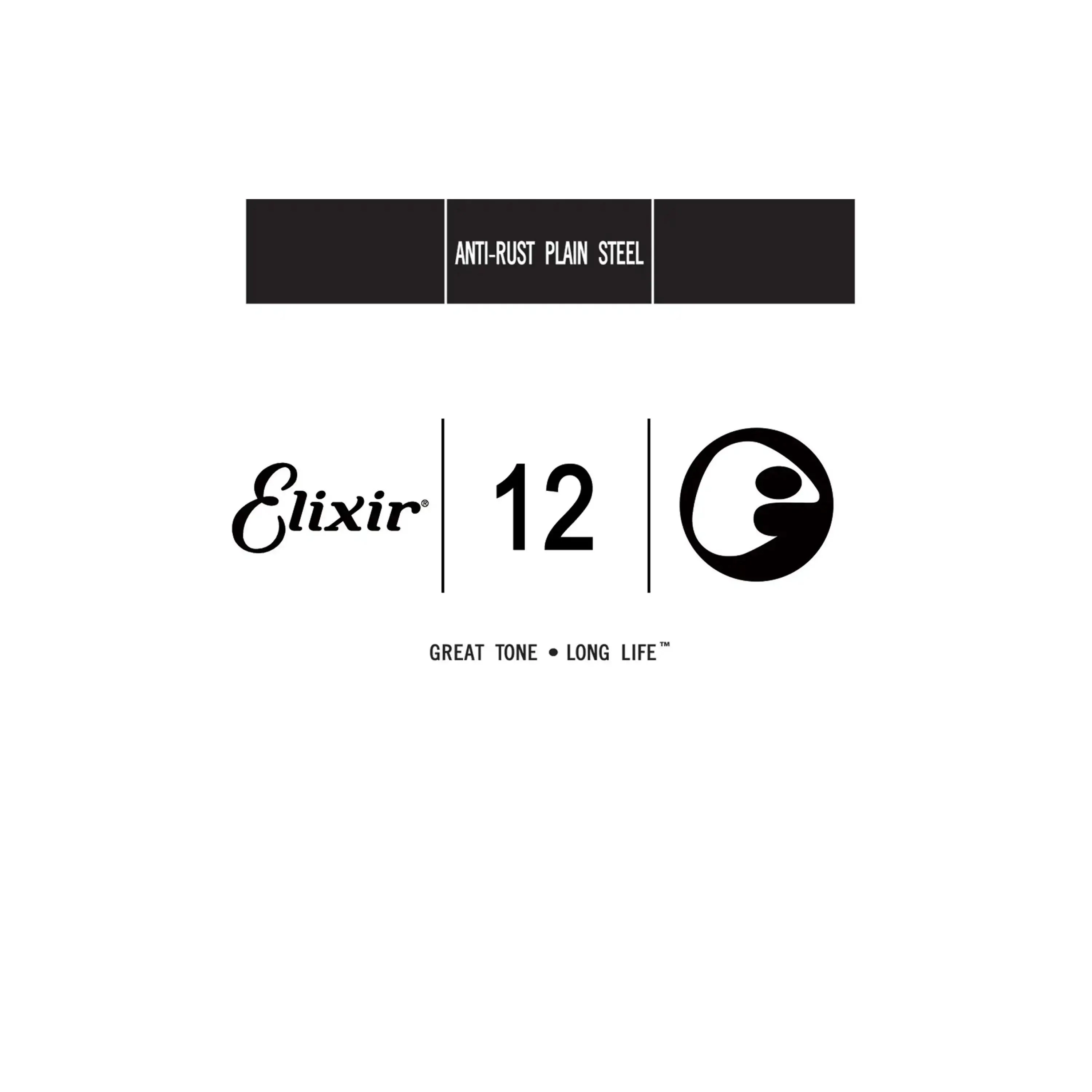 Elixir 13012 Anti-Rust Plain Steel Single Guitar String - .012