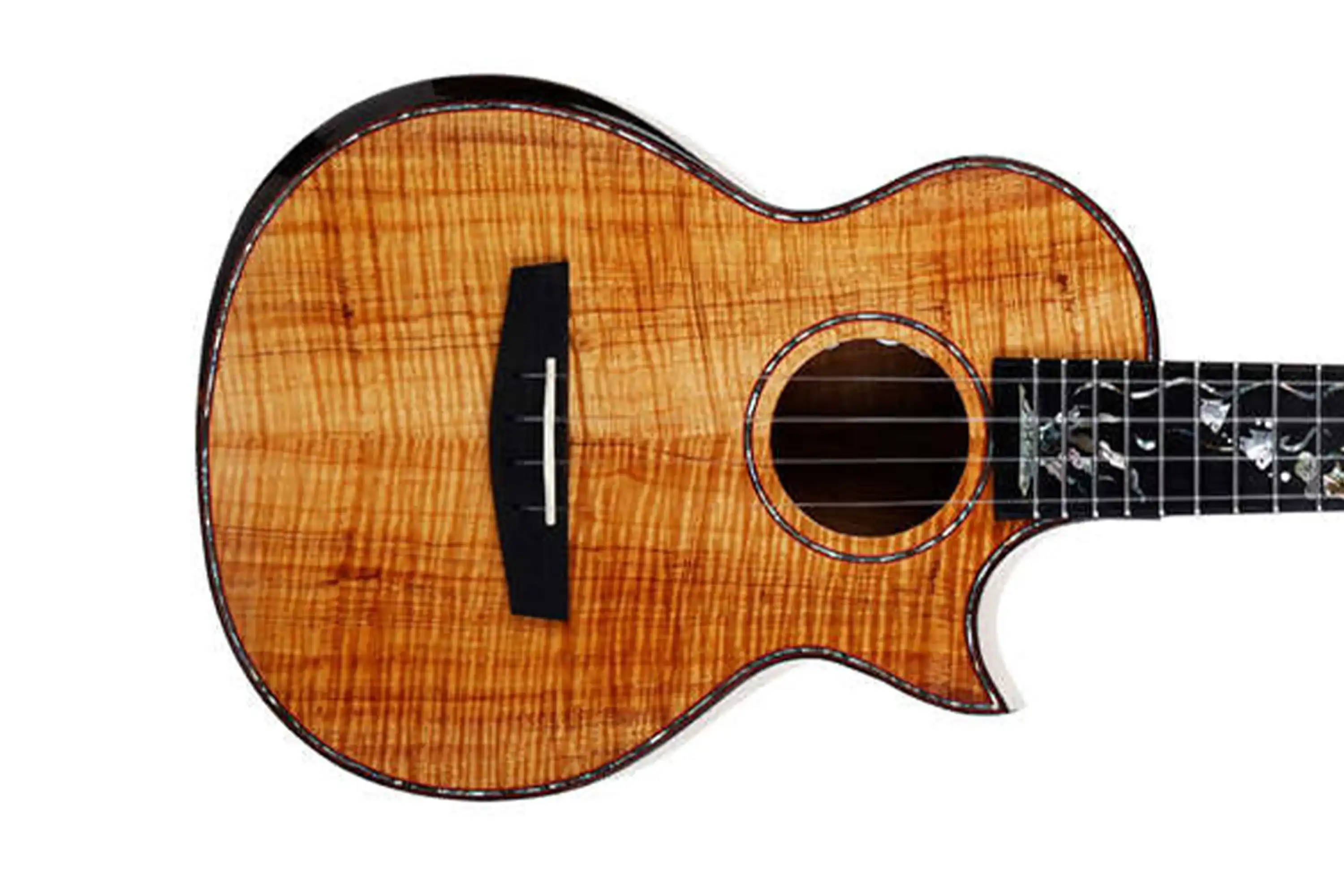 Enya A8 Mermaid Solid Hawaiian Koa Tenor Ukulele w/ Pickup