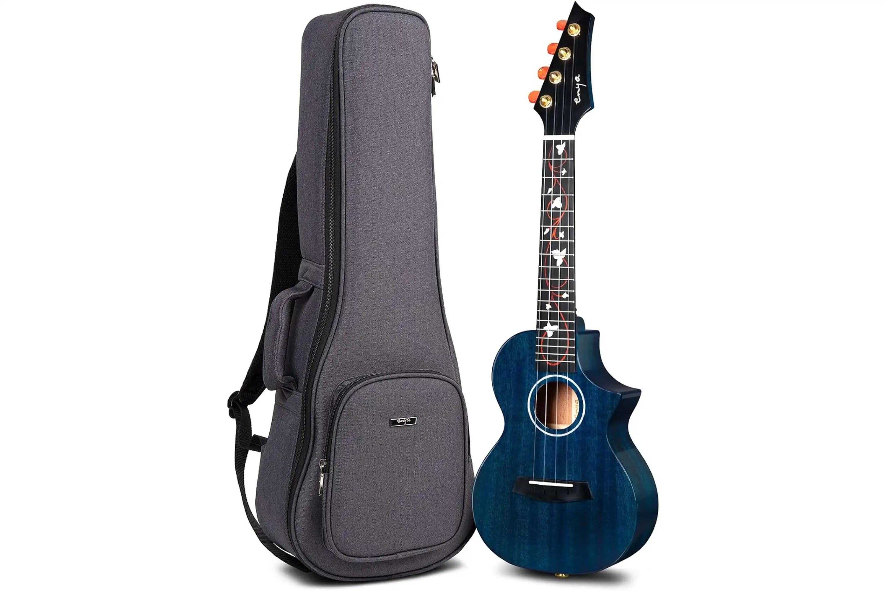 Enya EUC-M6-BU Solid Mahogany Concert Ukulele - Blue - Image 5