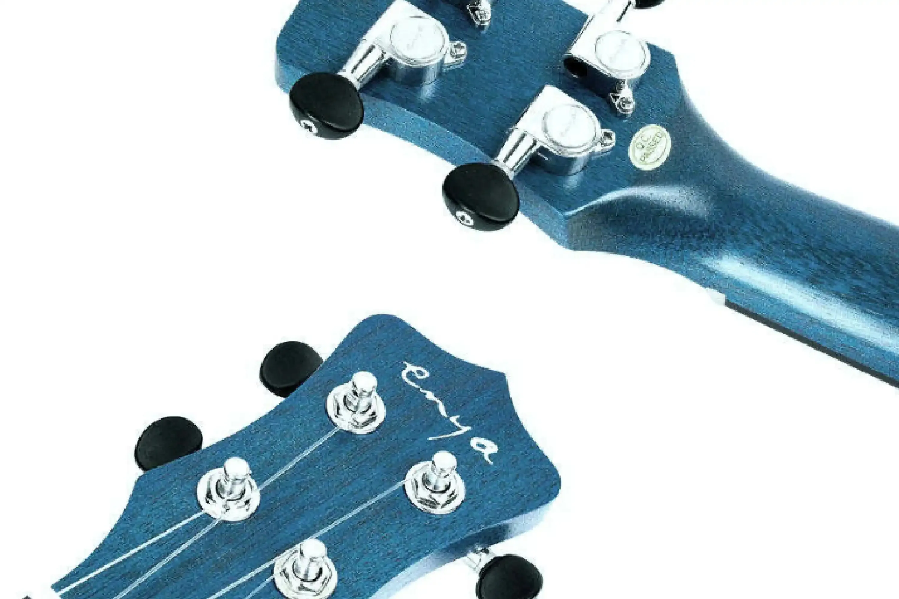 Enya EUS-25D/BU Solid Mahogany Soprano Ukulele - Blue - Image 5