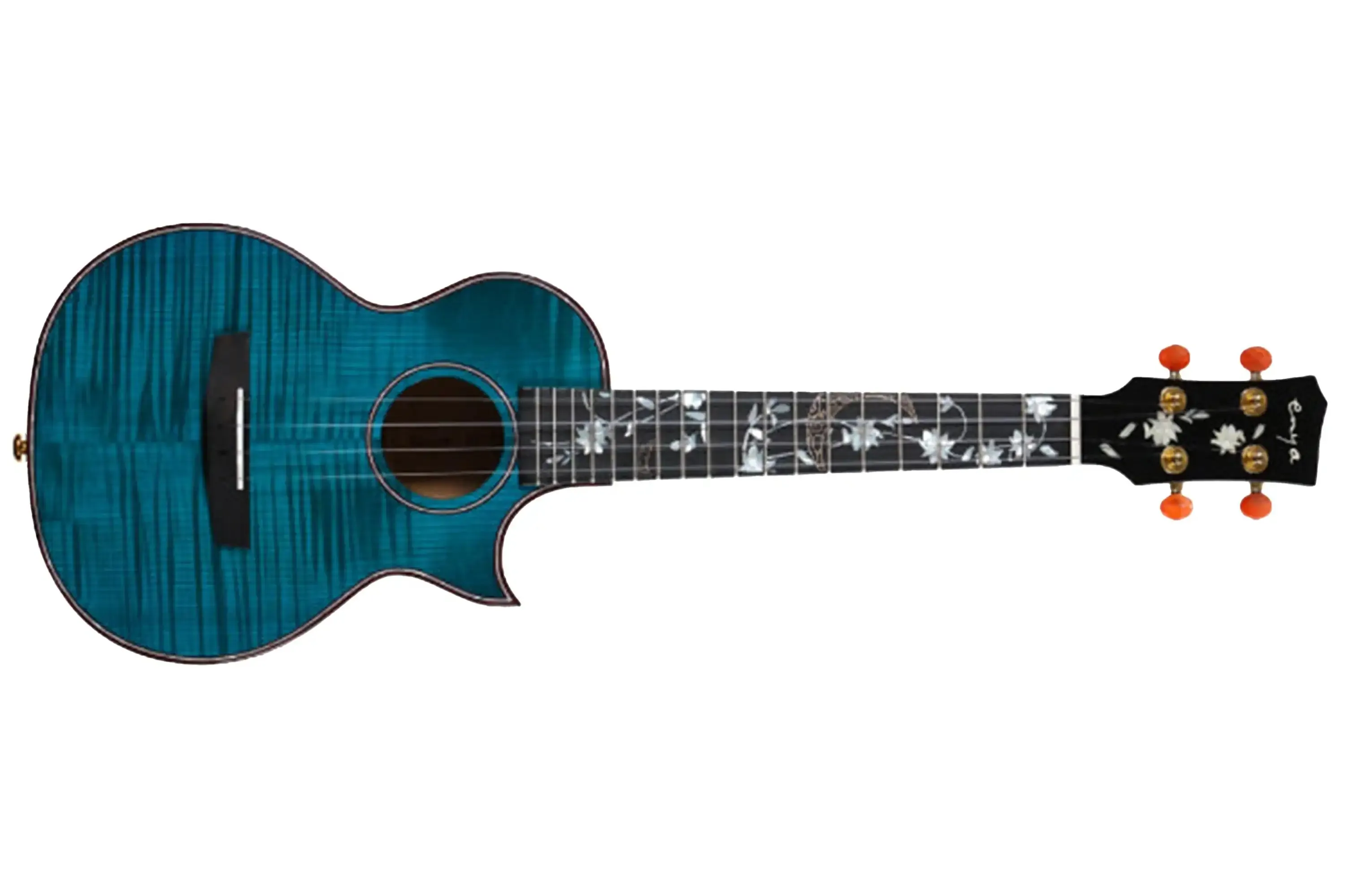 Enya EUT-FLOWER/EQ Flower-Sea Solid Maple Tenor Ukulele w/ Pickup - Image 3
