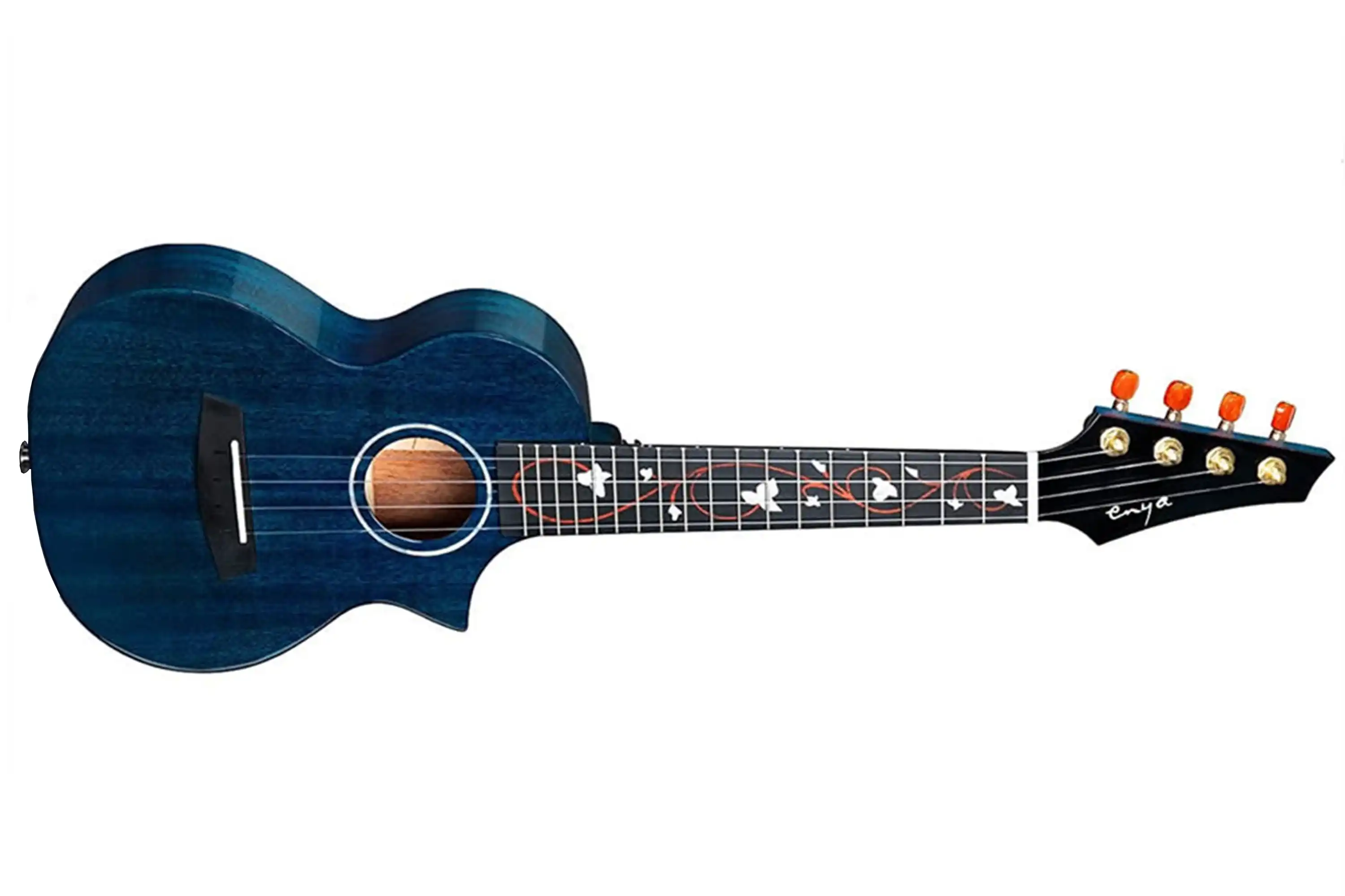 Enya EUT-M6-BU Solid Mahogany Tenor Ukulele - Blue - Image 4