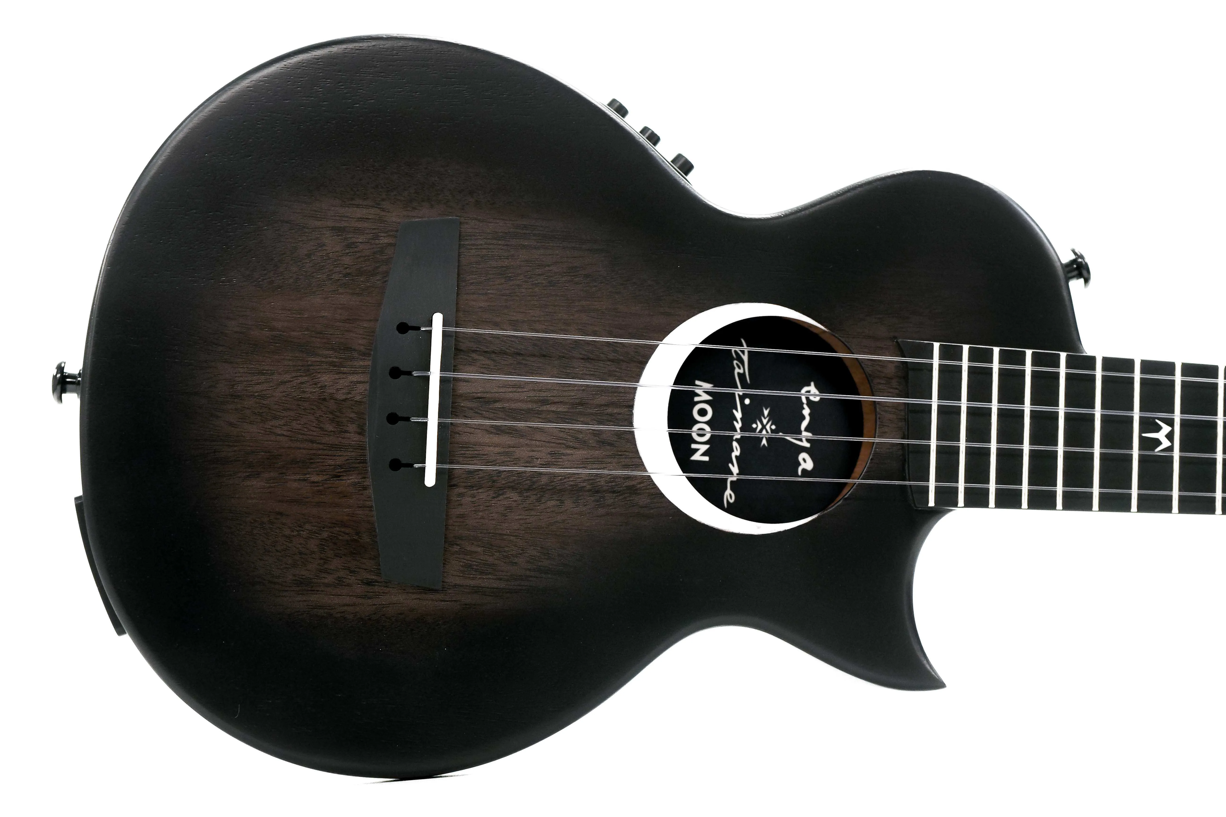 Enya EUT-MOON-BK-EQ Taimane Signature Acousticplus Tenor Ukulele - Black