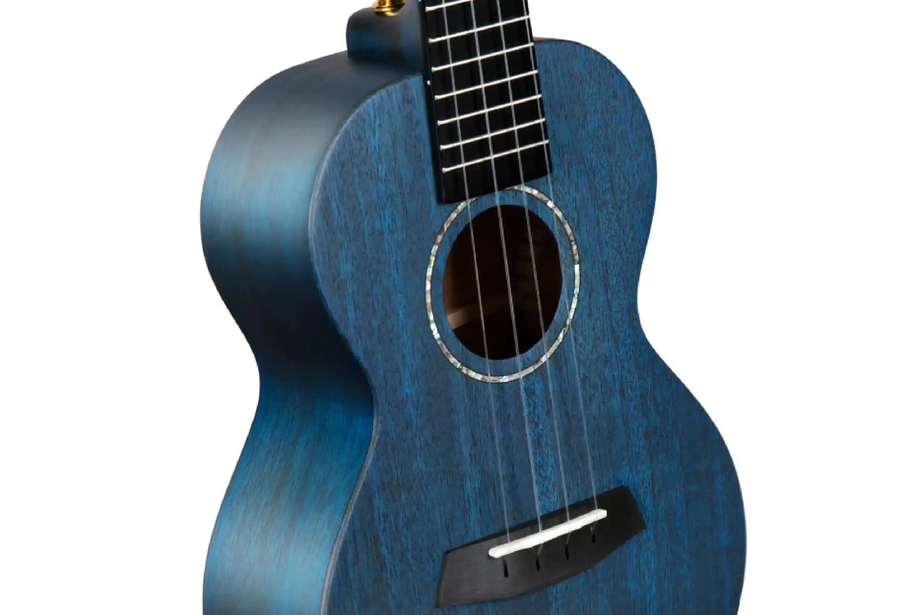Enya EUT-MS-BU-EQ Solid Mahogany Tenor Blue Acoustic Electric Ukulele - Image 3