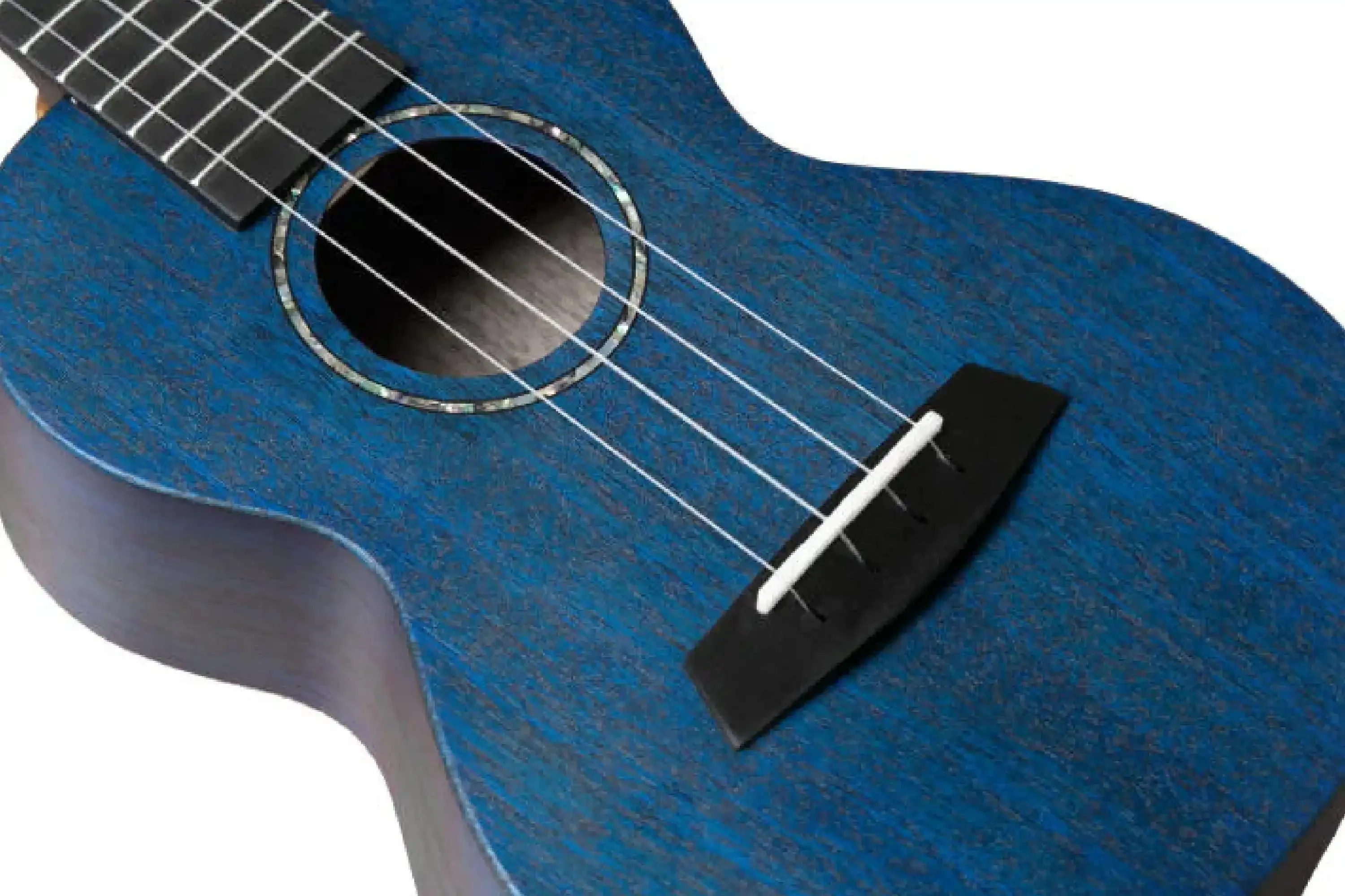 Enya EUT-MS-BU-EQ Solid Mahogany Tenor Blue Acoustic Electric Ukulele - Image 5