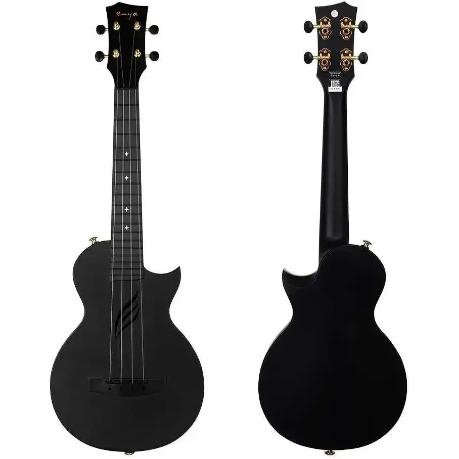 Enya Nova-U Carbon Fiber Acoustic Concert Ukulele - Black - Image 4