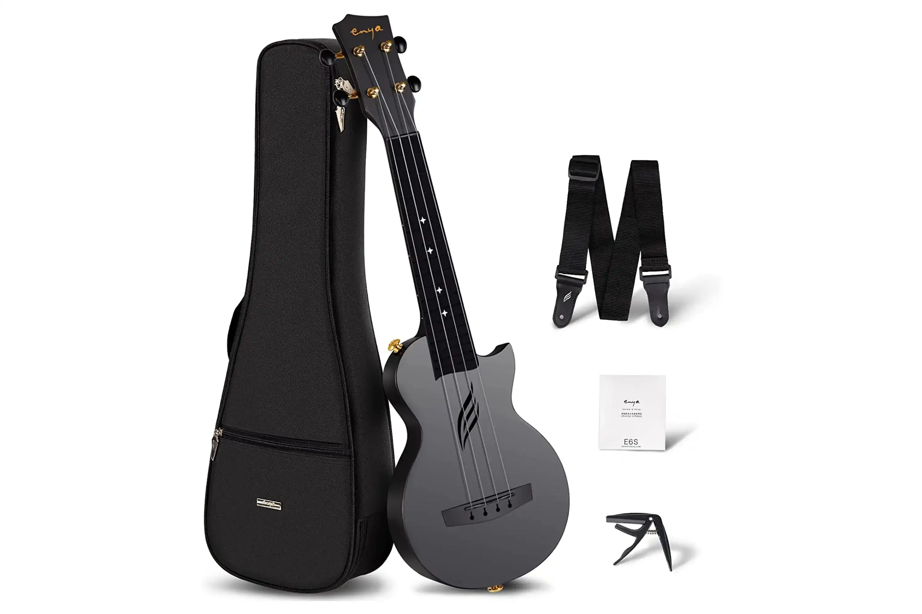 Enya Nova U Mini Black Soprano Ukulele "Mighty Mouse"