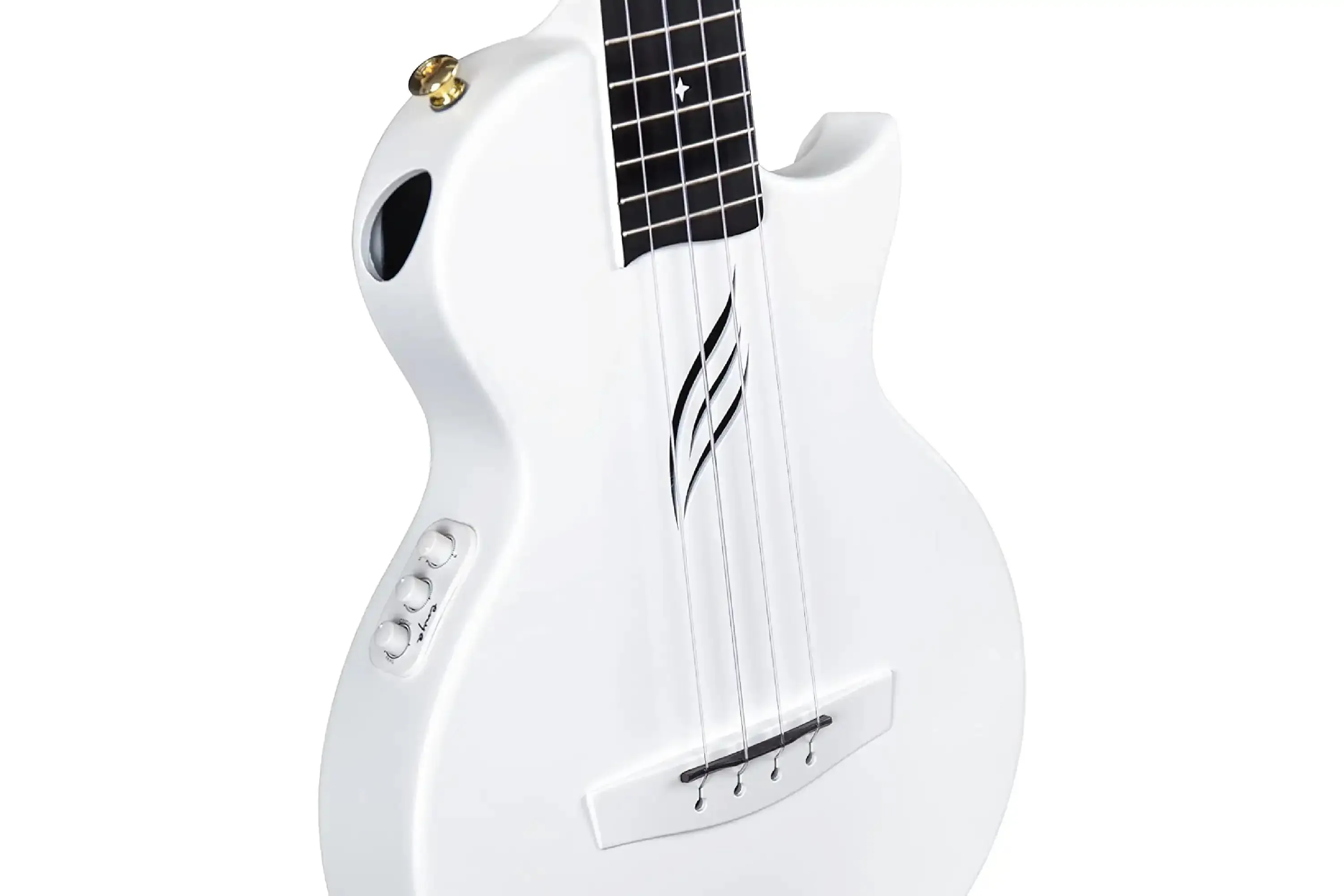 Enya Nova UE/WH Pro White Tenor Ukulele w/ Pickup - Image 3