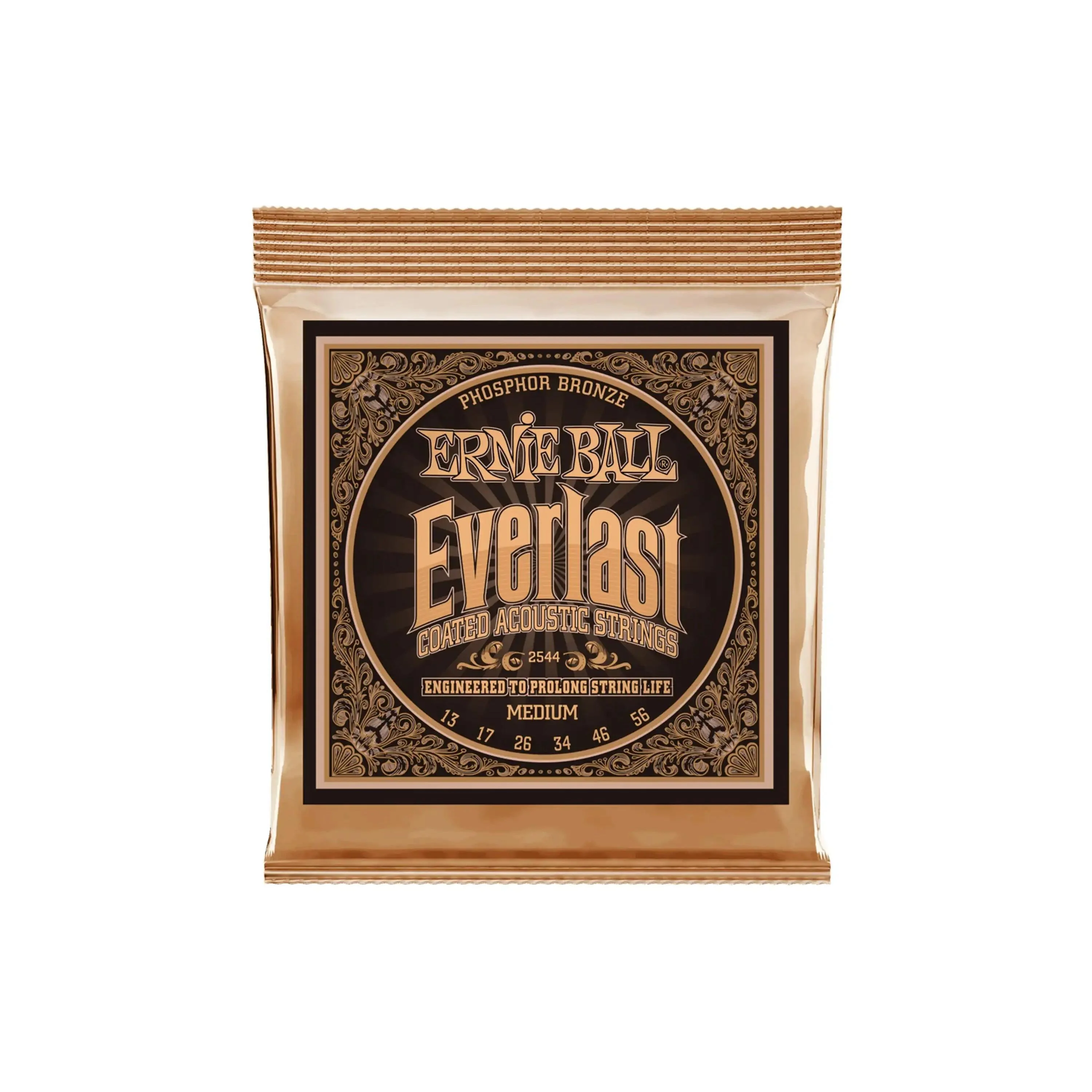 Ernie Ball Everlast Medium Coated Phosphor Bronze Acoustic Guitar Strings - 13-56 GAUGE