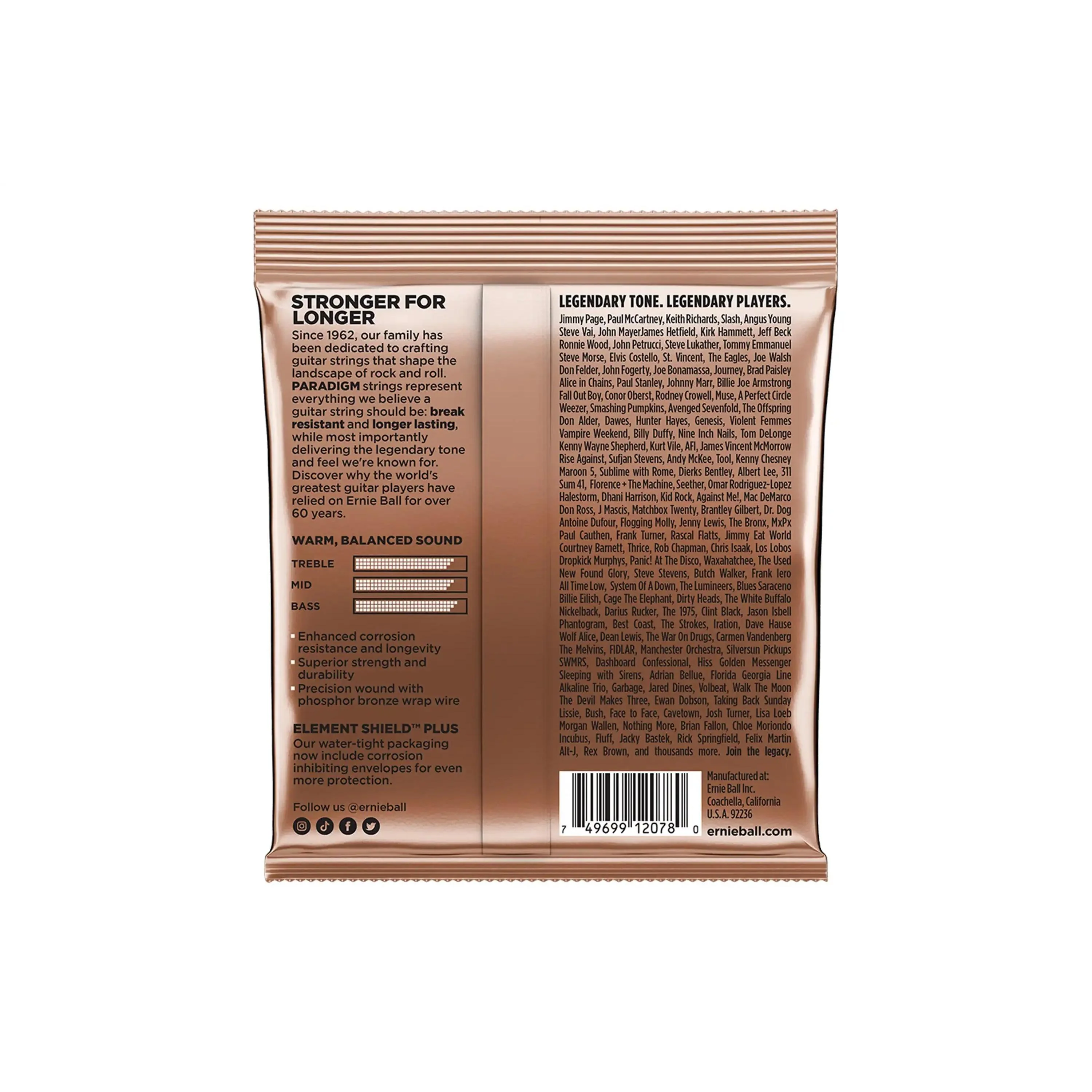 Ernie Ball Paradigm Light Phosphor Bronze Acoustic Guitar Strings - 11-52 GAUGE - Image 2