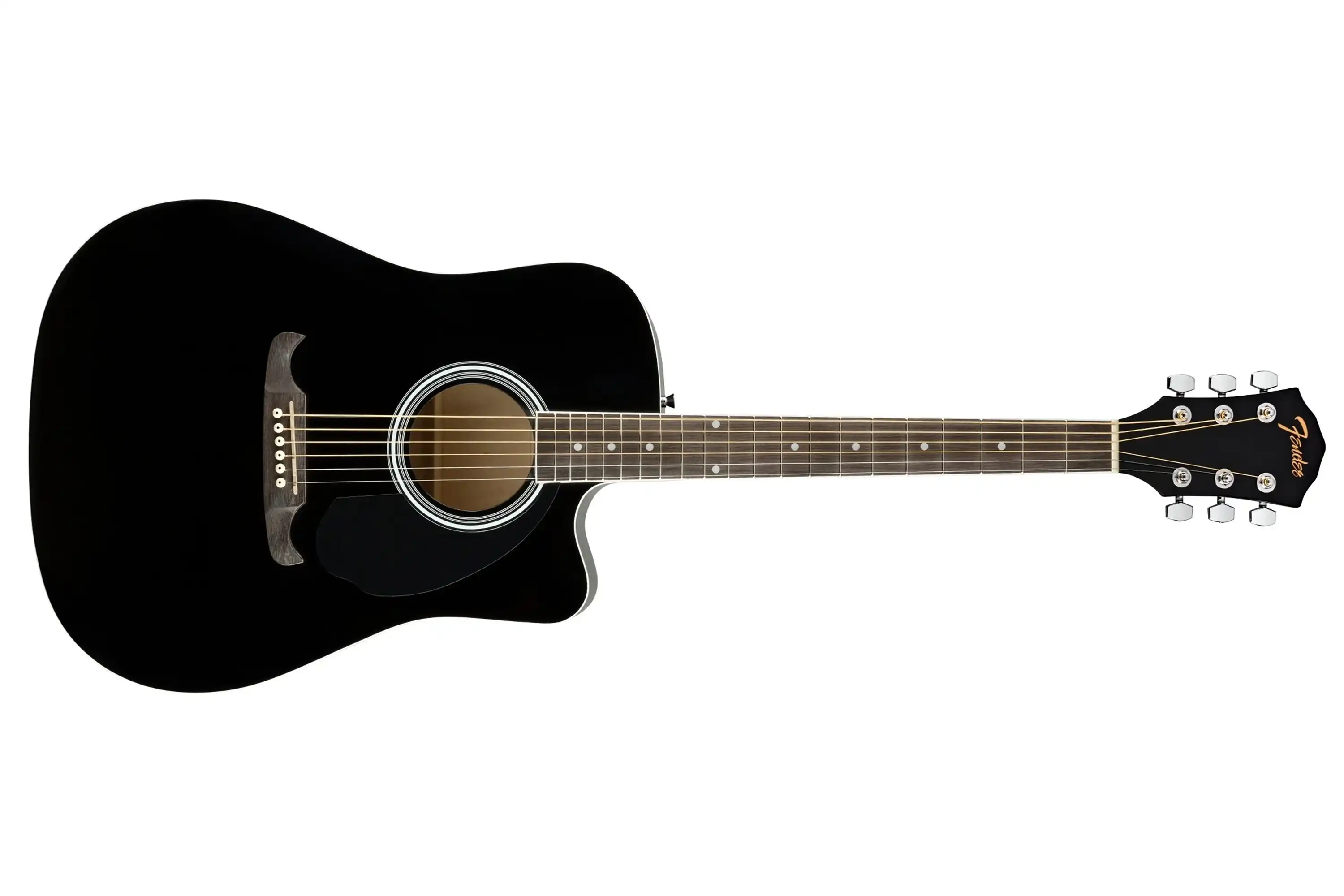Fender FA-125CE Dreadnought Acoustic-Electric Guitar - Black - Image 5