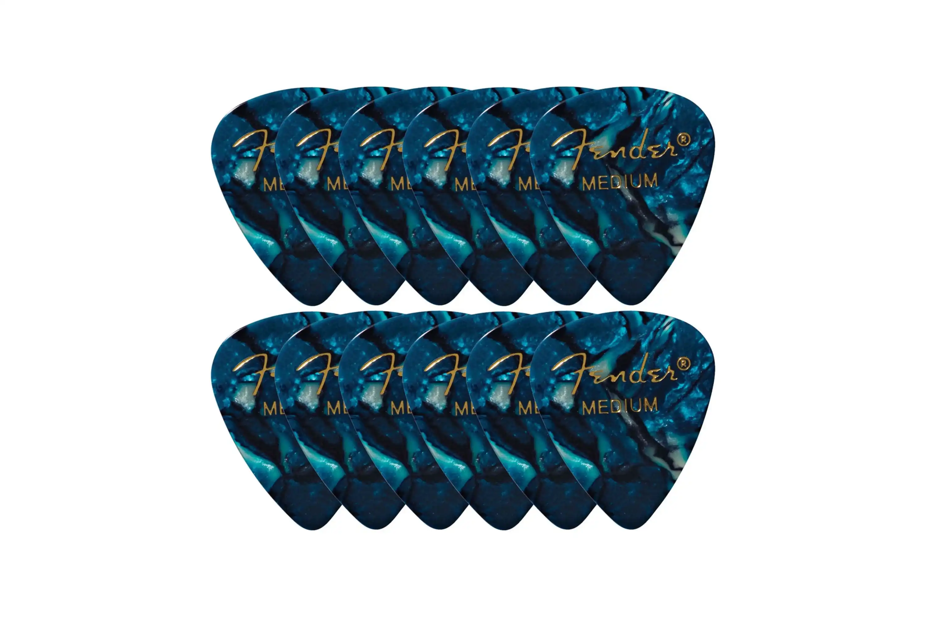 Fender Premium Ocean Turquoise Celluloid Picks Medium - 12 Pack - Image 2