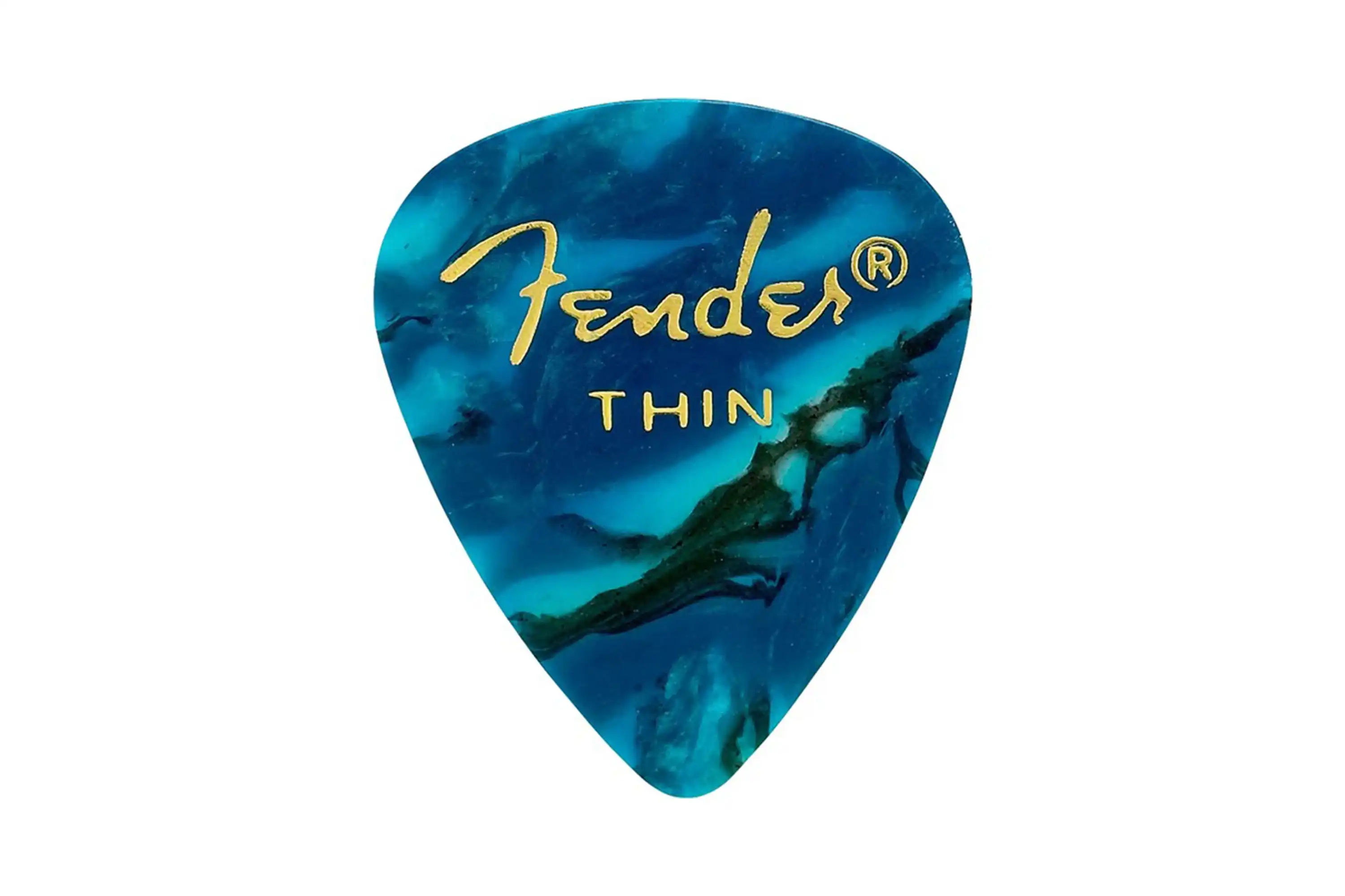Fender Premium Ocean Turquoise Celluloid Picks Thin - 12 Pack