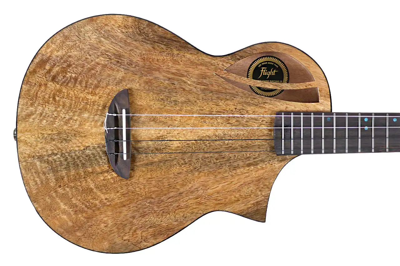 Flight AVIATOR-CE Solid Mango Top Baritone Ukulele w/ Pickup - BACK IN STOCK