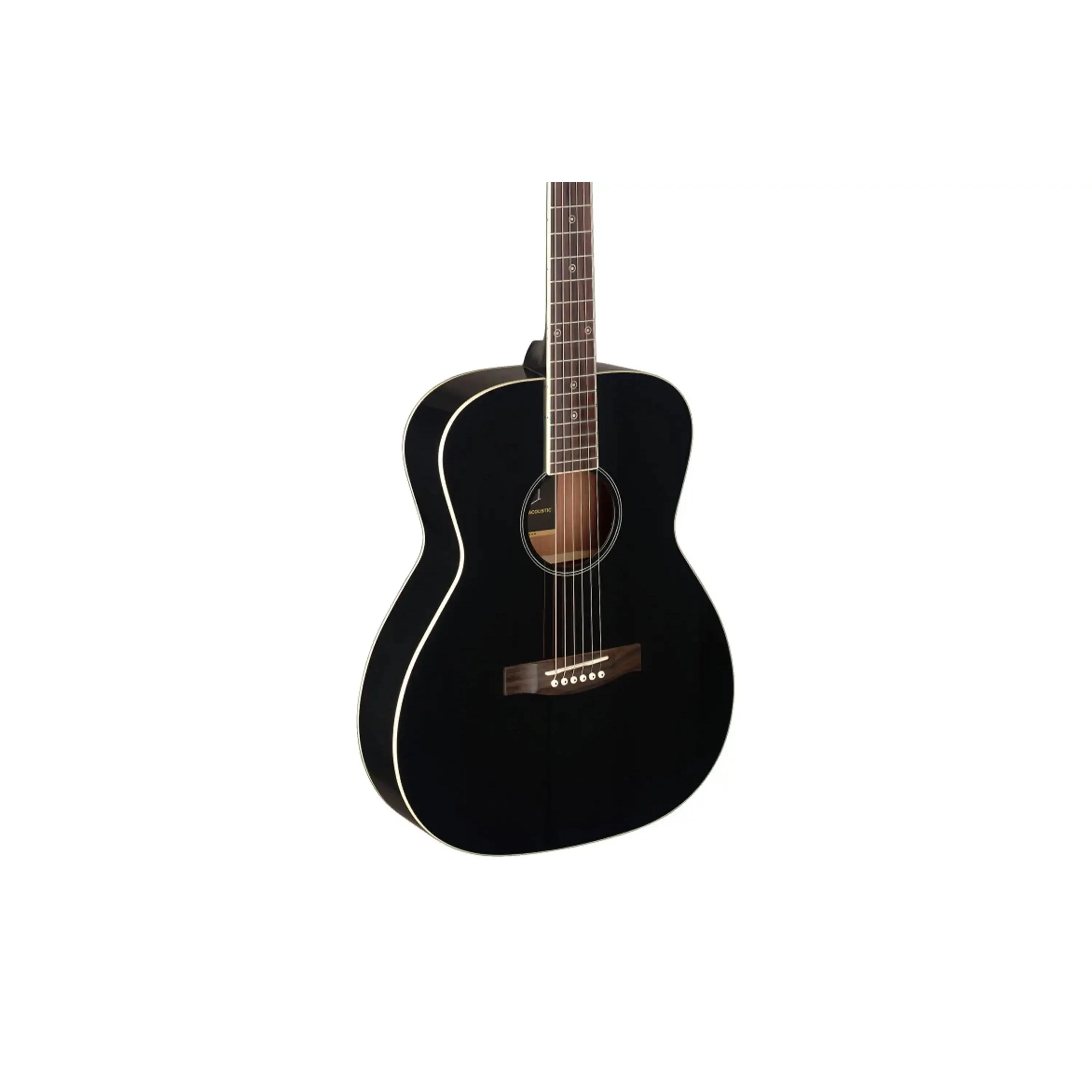 J.N Guitars BES-A-BK Solid Spruce Top Black Acoustic Guitar