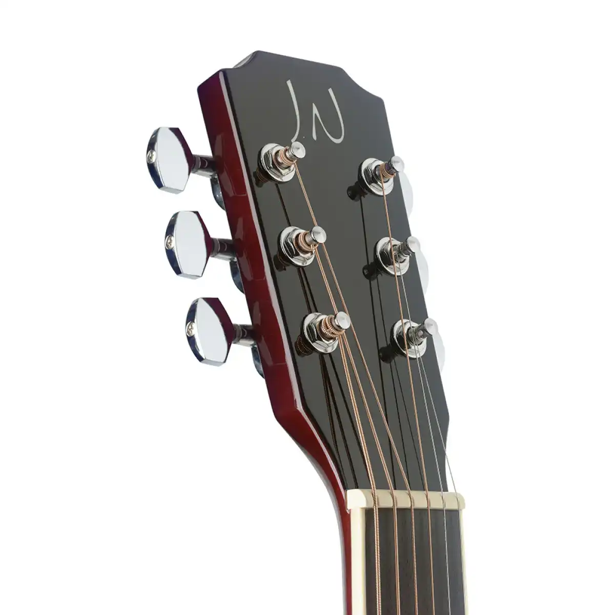 J.N Guitars BES-A TRB Solid Spruce Top Redburst Acoustic Guitar - Image 5