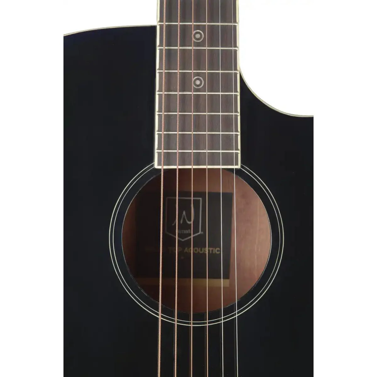 J.N Guitars BES-ACE-BK Solid Spruce Top Black Acoustic Electric Guitar - Image 4
