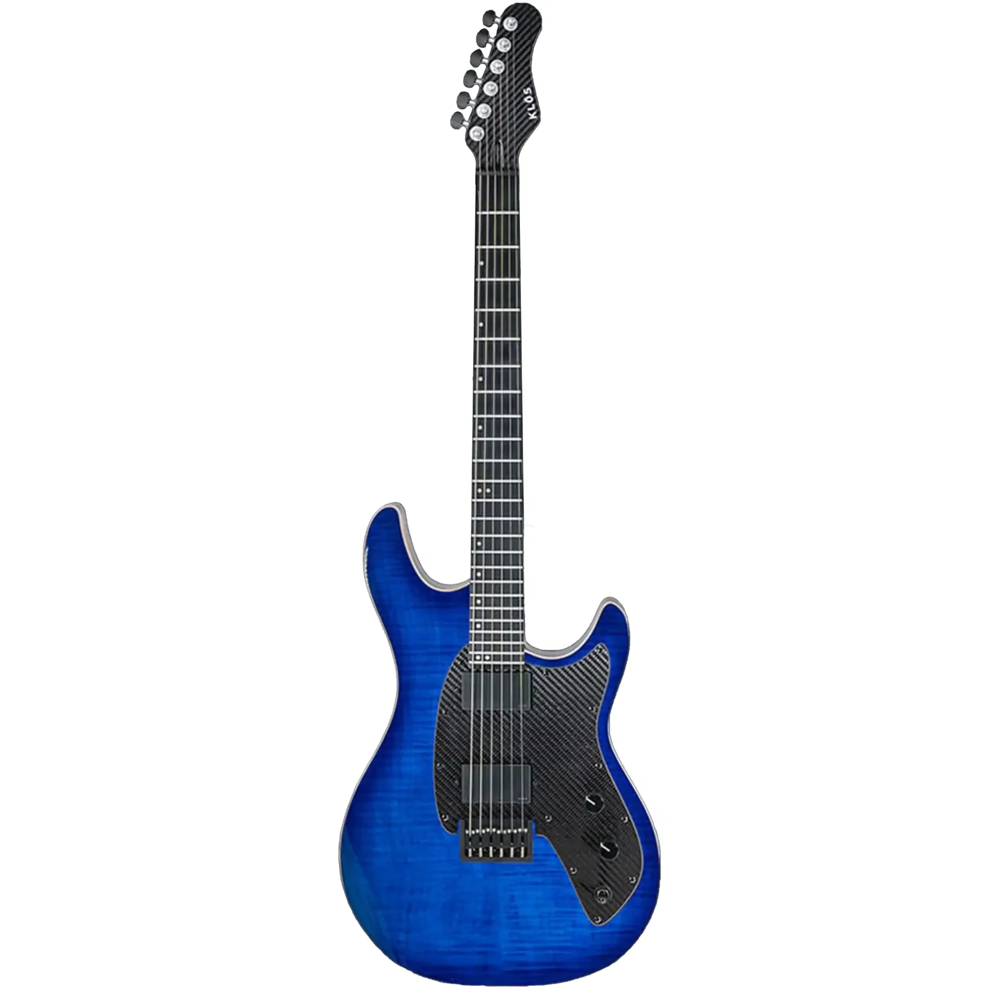 Klōs Artemis Custom Series 22 Fret Blue Flame Maple Electric Guitar with Klos Blackouts Pickup - Image 3