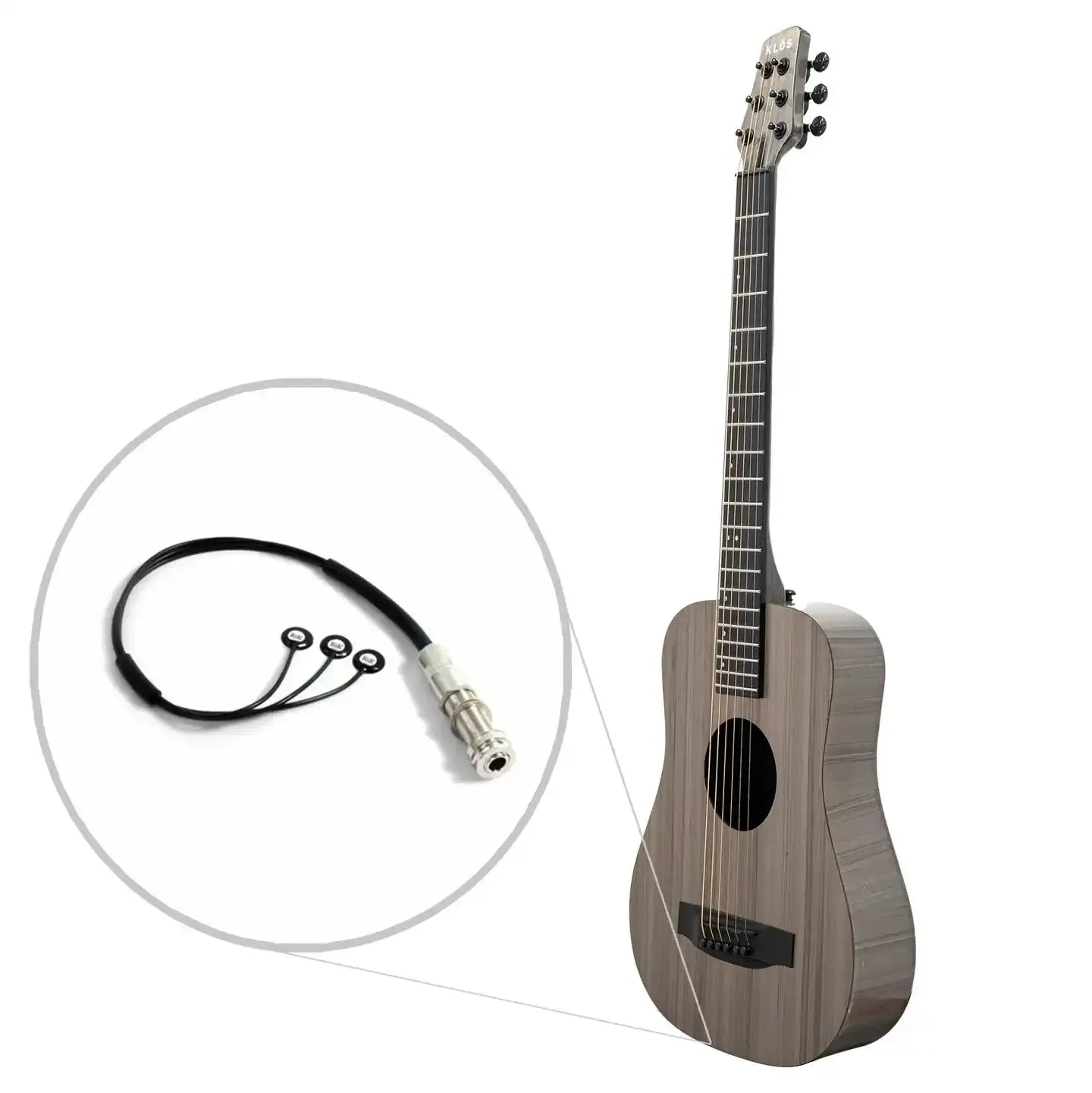 Klōs Full Carbon Timber Acoustic Travel Guitar with K&K Mini Pure Pickup - Image 3