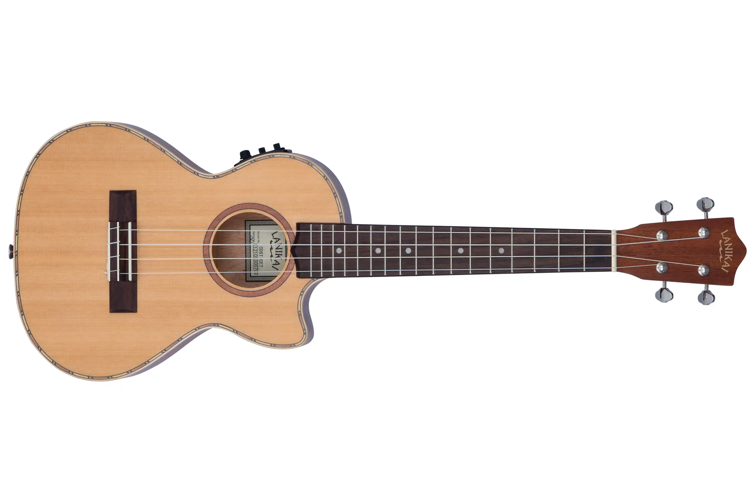 Lanikai CDST-CET Solid Cedar Top Tenor Ukulele w/ Pickup - Image 3