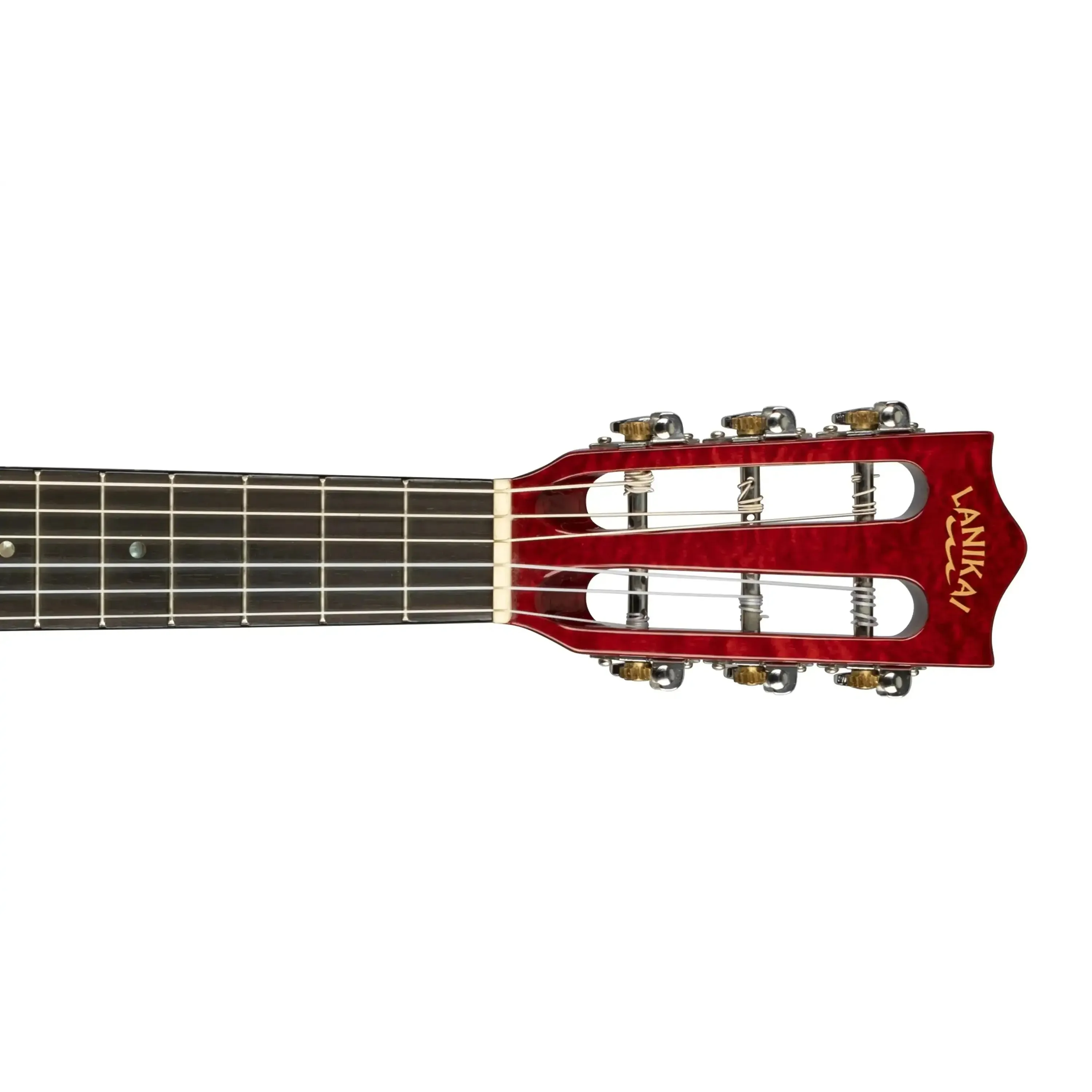 Lanikai QM-RDCEG Red Quilted Maple Guitelele with Pickup - Image 6