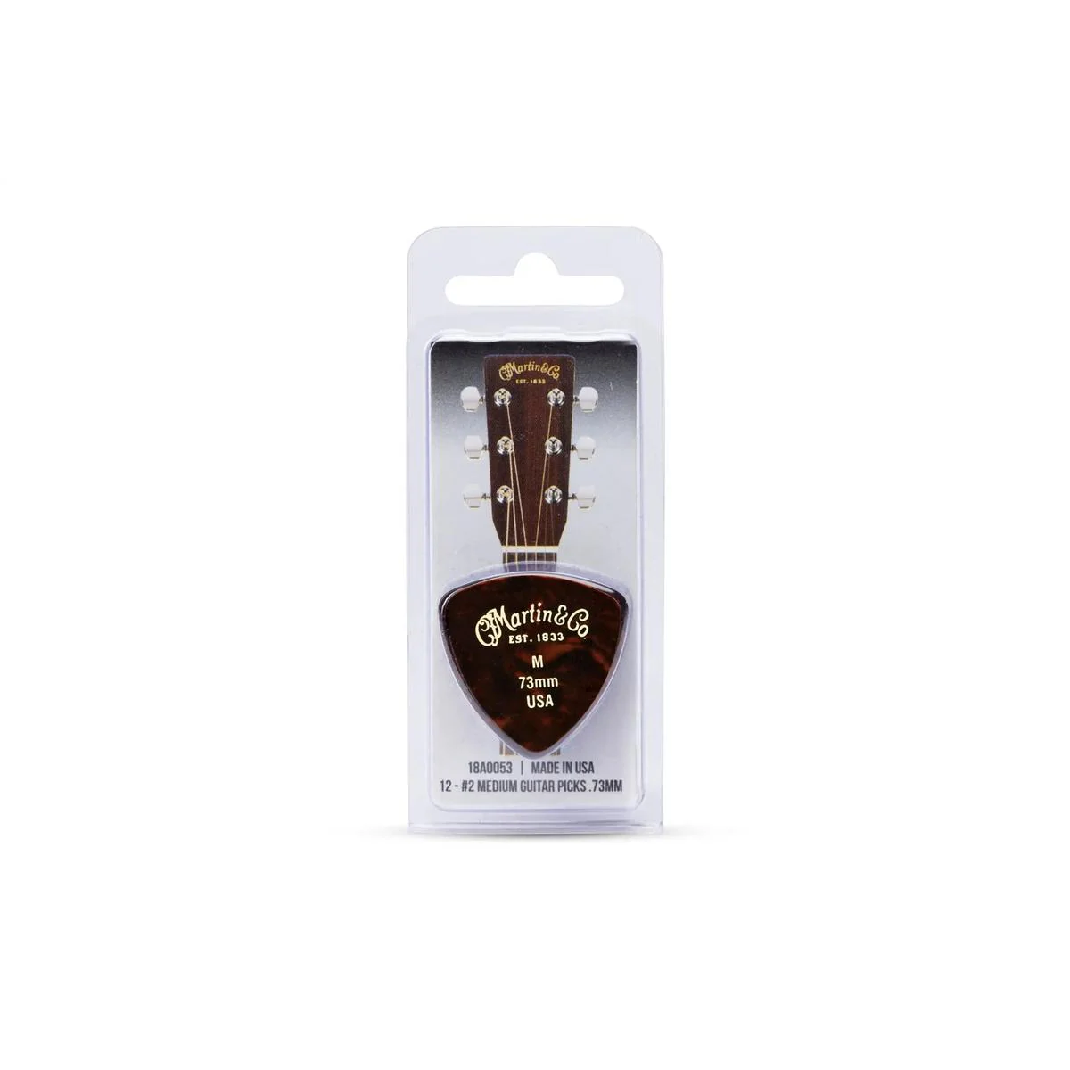 Martin #2 Standard 346 Tortoise Guitar Pick Pack - Medium 0.73mm 12 Pack